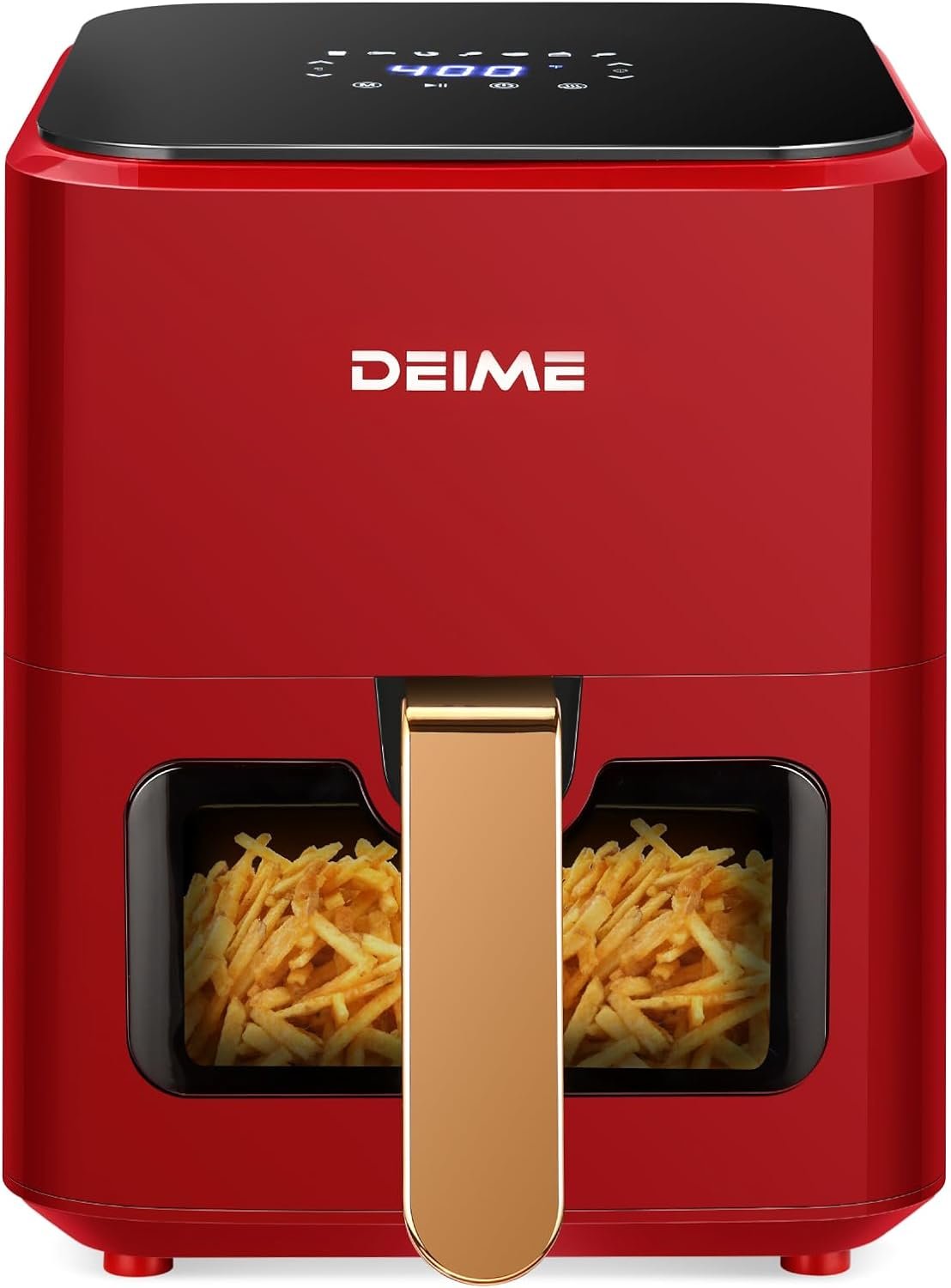 DEIME Air Fryer 4.2 QT Oilless Hot AirFryer 1200W Healthy Cooker Small Oven with 7 Presets, Digital LCD Touch Screen, Visual Cooking Window, Non-Stick Basket, Included Recipe (White) DEIME Air Fryer 4.2 QT Oilless Hot AirFryer 1200W Healthy Cooker Small Oven with 7 Presets, Digital LCD Touch Screen, Visual Cooking Window, Non-Stick Basket, Included Recipe (White)