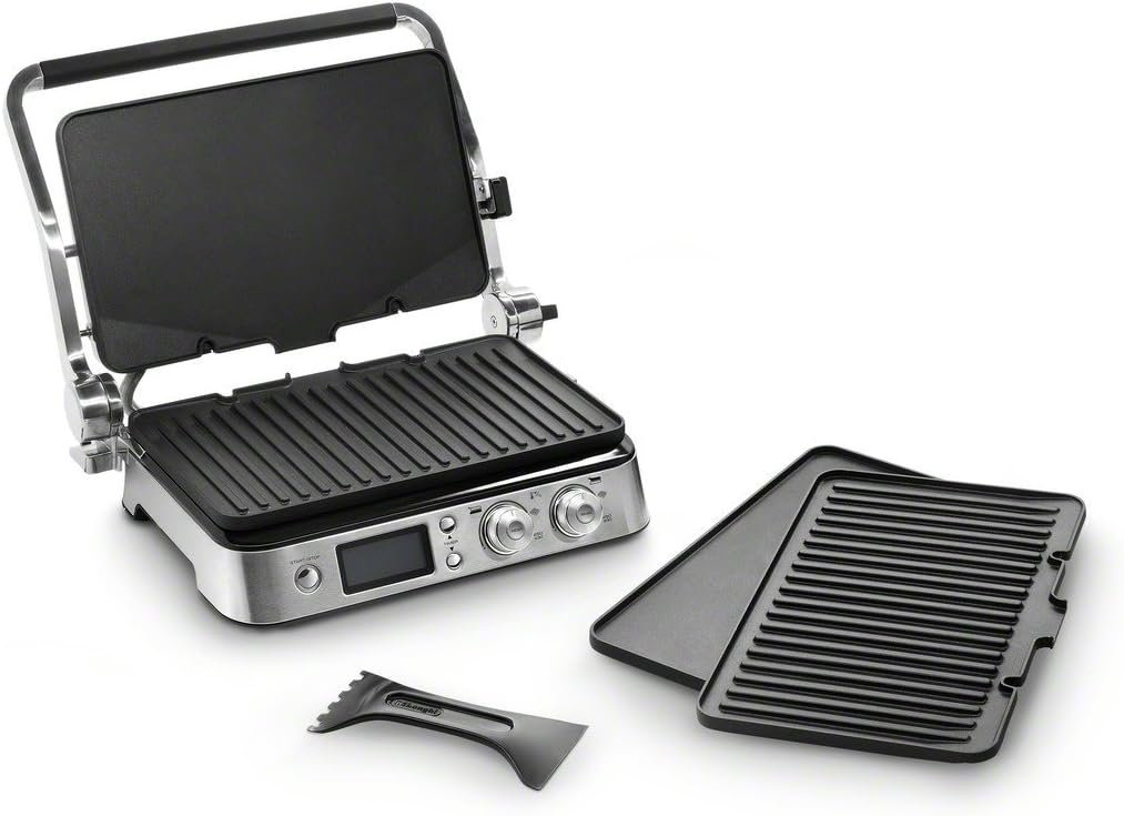 DeLonghi CGH1030D Livenza All-Day Grill, Griddle and Waffle Maker Silver Large