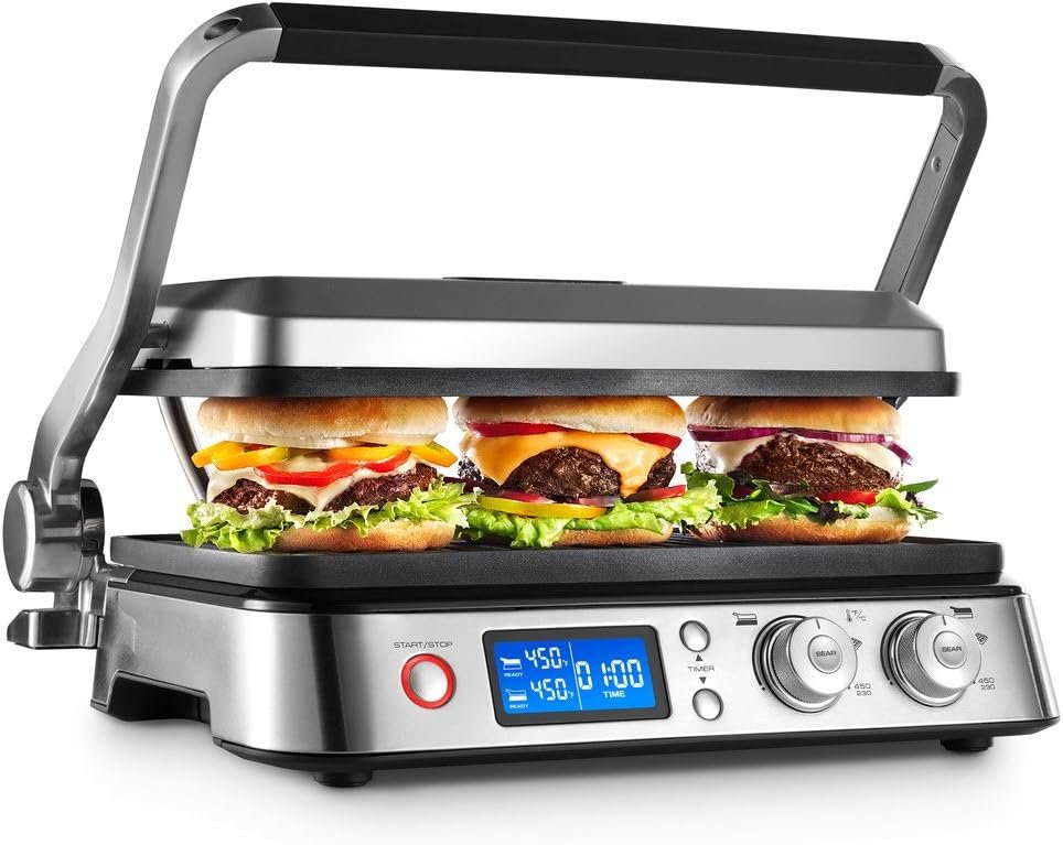 DeLonghi CGH1030D Livenza All-Day Grill, Griddle and Waffle Maker Silver Large