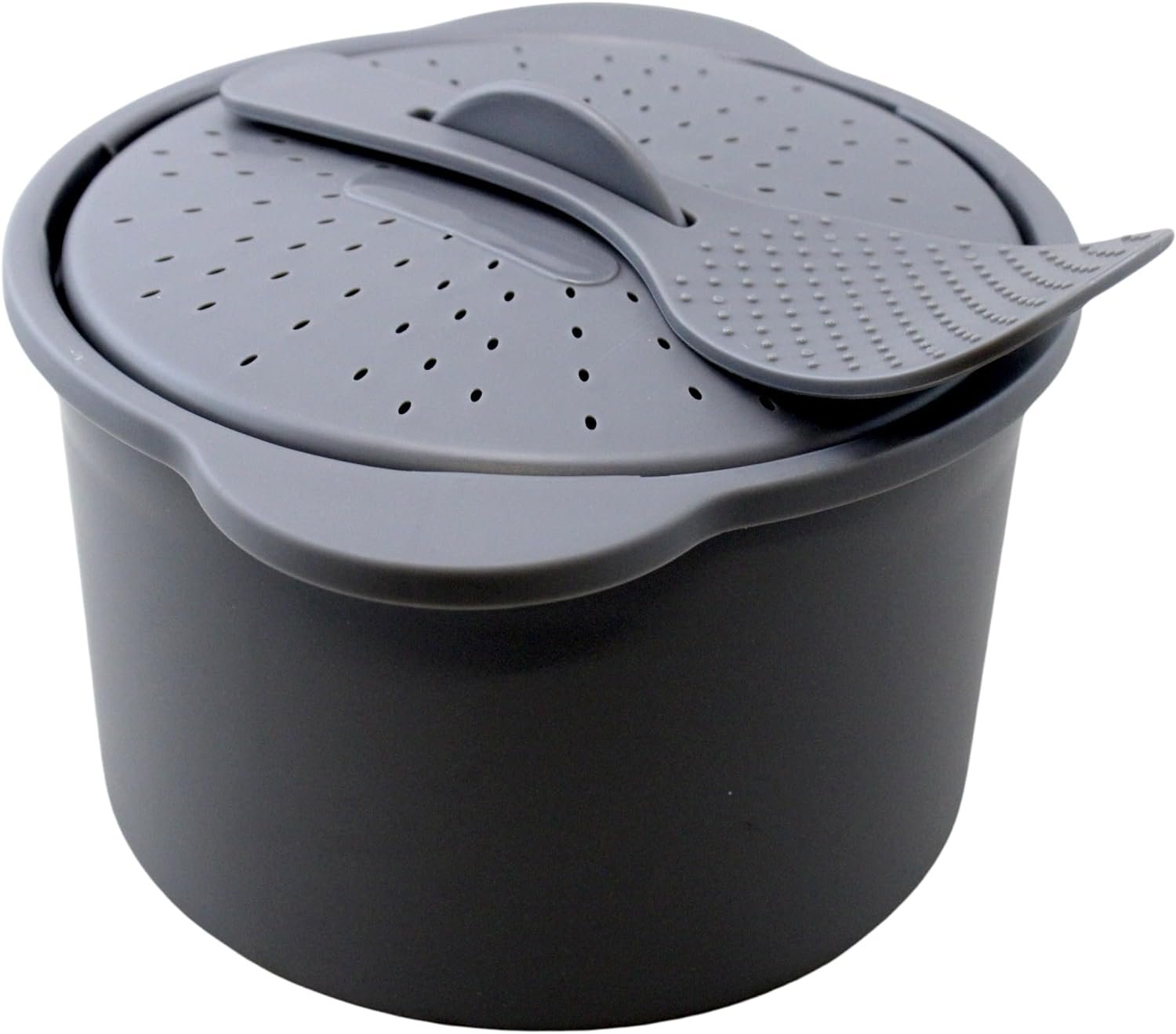 Dependable Industries Inc. Essentials Multi Use Microwave Rice and Grain Cooker Vegetable Steamer with Mixing Serving Paddle and Measuring Cup BPA Free 2.7L