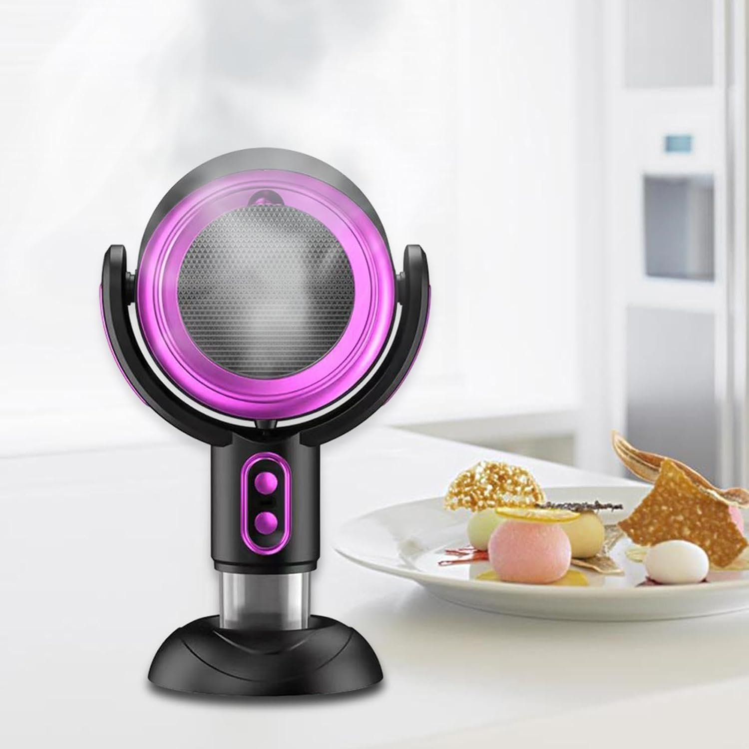 Desktop Range Hood Countertop Kitchen Exhaust Fan 8W 5V Adjustable Angle Mute Easy to Use Portable Range Hood for Kitchen RV, Gold