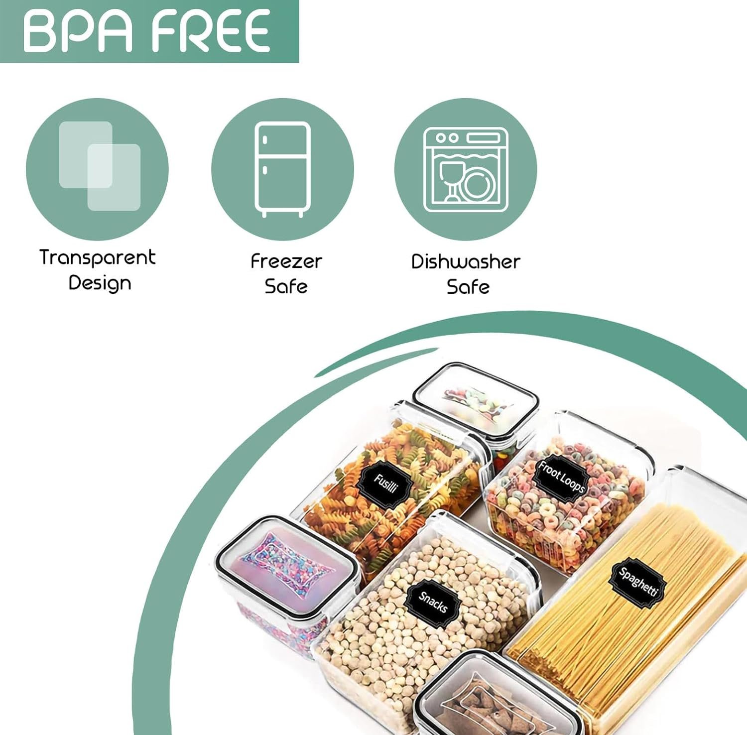 DEVELO Airtight Food Storage Containers – 24 Pack BPA Free Kitchen Organization Set for Pantry Organization and Storage, Plastic Canisters with Durable Lids Ideal for Cereal, Flour Sugar DEVELO Airtight Food Storage Containers – 24 Pack BPA Free Kitchen Organization Set for Pantry Organization and Storage, Plastic Canisters with Durable Lids Ideal for Cereal, Flour Sugar