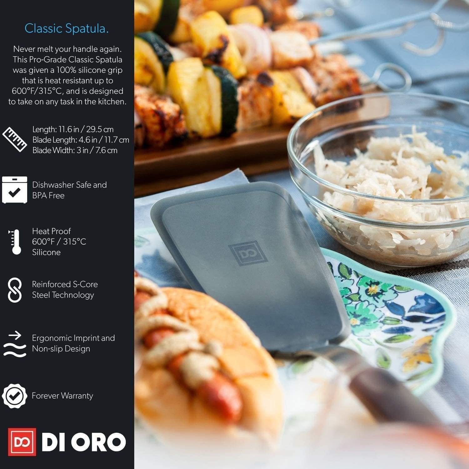di-oro-living-spatulas-for-kitchen-use-spatulas-silicone-heat-resistant-up-to-600f-turner-spatula-set-for-cooking-bpa-fr - Cooking Appliance World