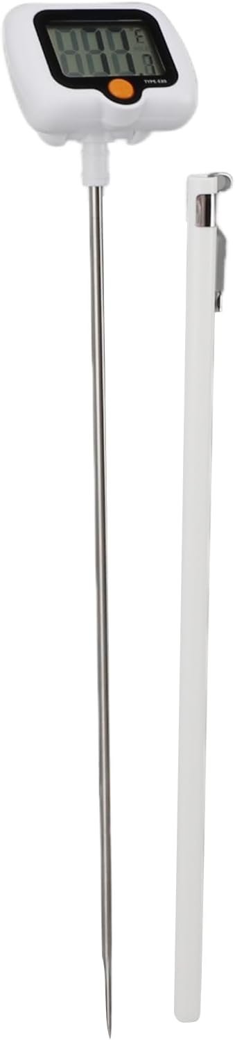 Digital Candy Thermometer with Pot Clip, Stainless Steel Oil Thermometer with 180 Degree Rotating Probe, Ideal for Grilling, Deep Fry, BBQ, and Food Cooking, Accurate and Easy to