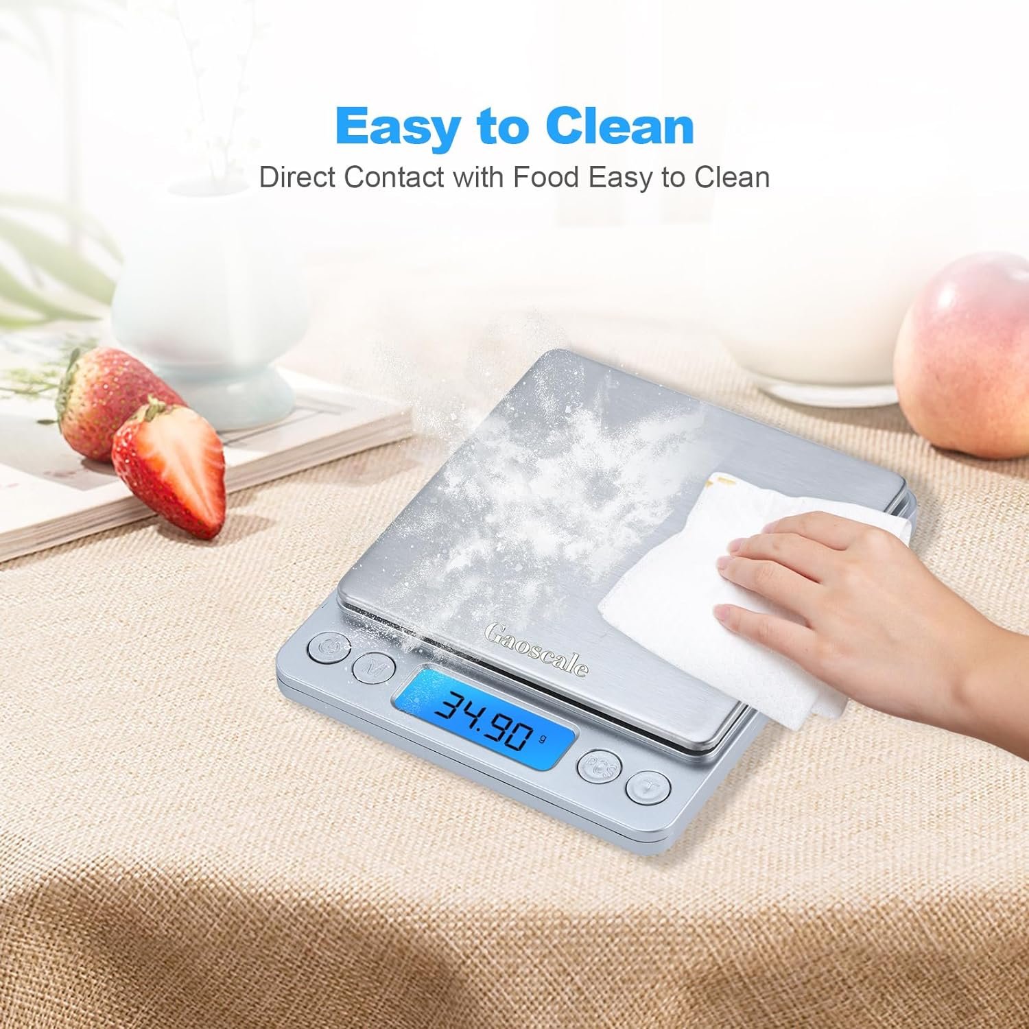 Digital Cooking Scale 3000g by 0.1g, Gaoscale Small Scale Grams High Accuracy Scale for Gram Scale, Kitchen Scale Digital Weight with Tare Function for Cooking, Baking ,7 Units, 2 Tray Digital Cooking Scale 3000g by 0.1g, Gaoscale Small Scale Grams High Accuracy Scale for Gram Scale, Kitchen Scale Digital Weight with Tare Function for Cooking, Baking ,7 Units, 2 Tray