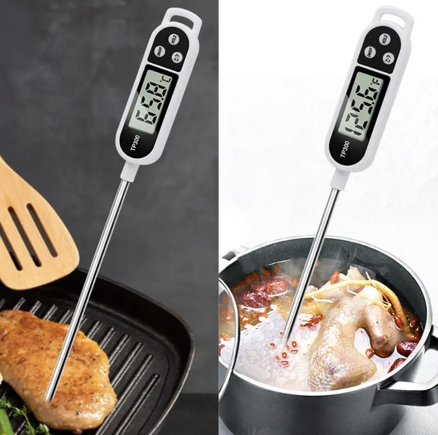 Digital Kitchen Thermometer - Rapidly Measures Mean Temperature for Cooking, BBQ, Grill, and Smoker and Candies by 21 Home
