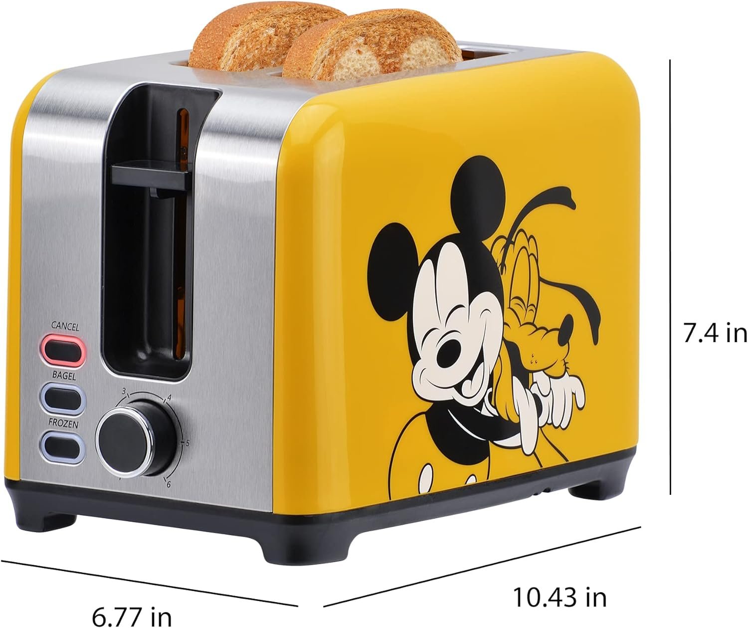 Disney Mickey and Pluto 2-Slice Toaster, Yellow, DSC-23 Disney Mickey and Pluto 2-Slice Toaster, Yellow, DSC-23