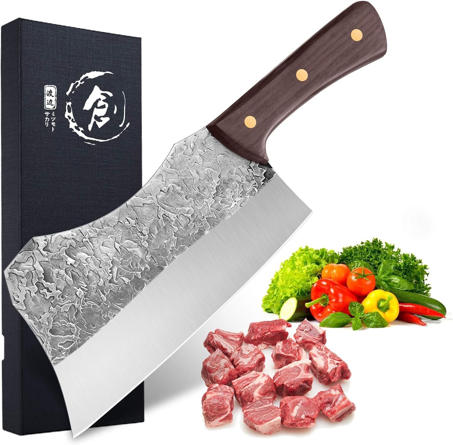 DRAGON RIOT Chef Butcher Knife Set for Meat Cutting with Roll Bag, 12 PCS Japanese Forged Chef Knives Set for Men and Women Gift for Men DRAGON RIOT Chef Butcher Knife Set for Meat Cutting with Roll Bag, 12 PCS Japanese Forged Chef Knives Set for Men and Women Gift for Men