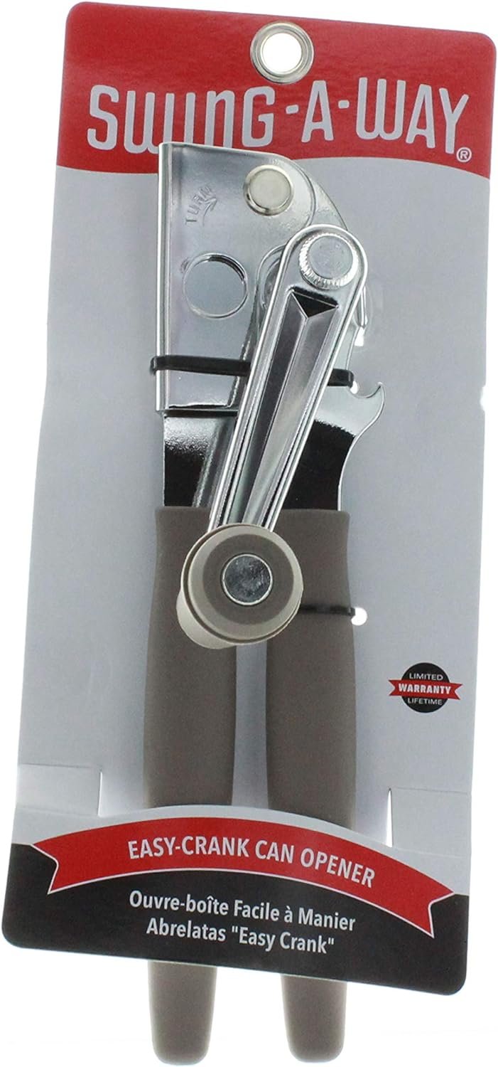 Easy Crank Can Opener, Extra Long, Gray Easy Crank Can Opener, Extra Long, Gray