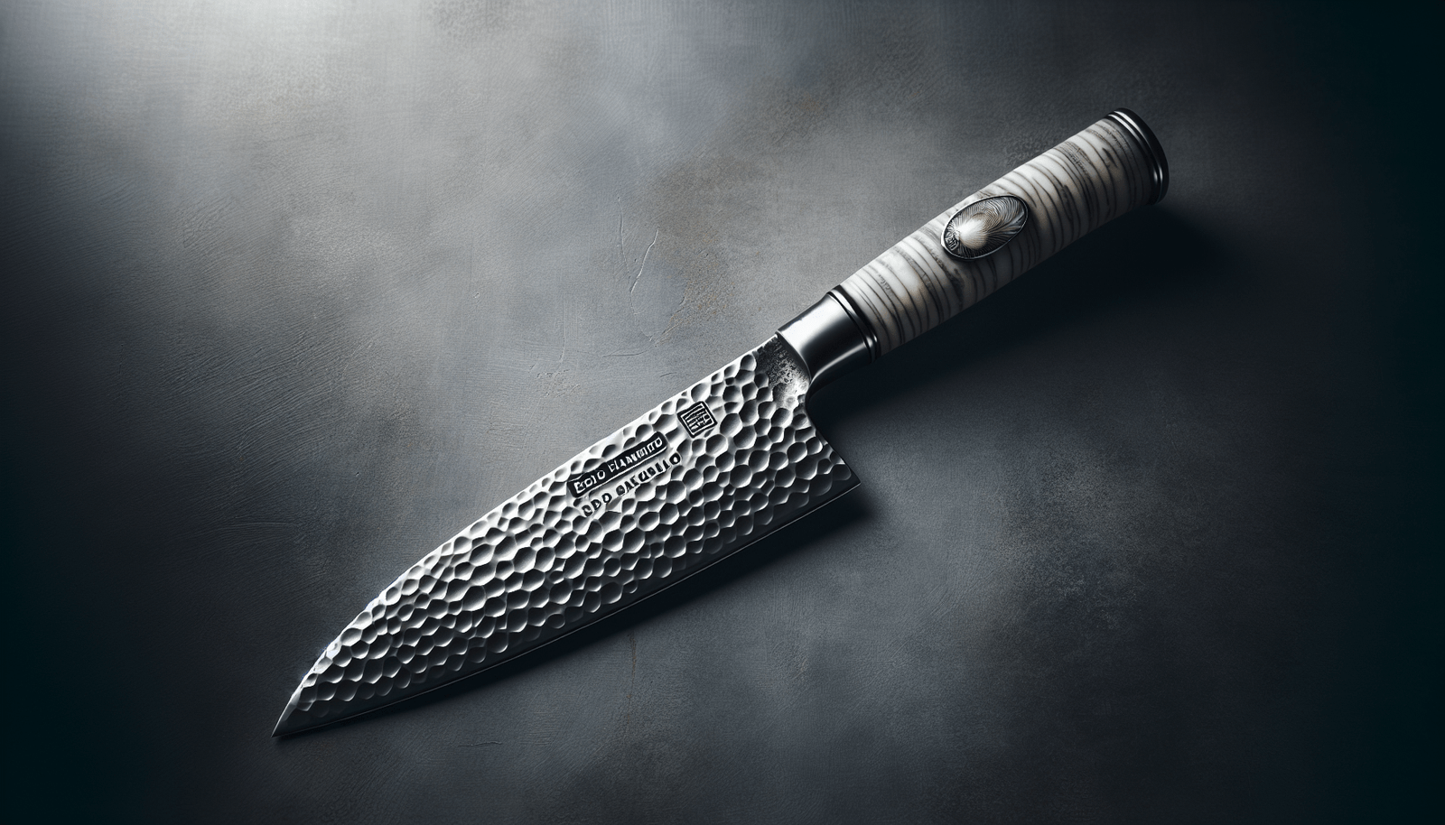 Echizen Hammered Cutlery Edo Kikusui Shell Saki Knife with Steel Black Hitting 5.3 inches (135 mm)