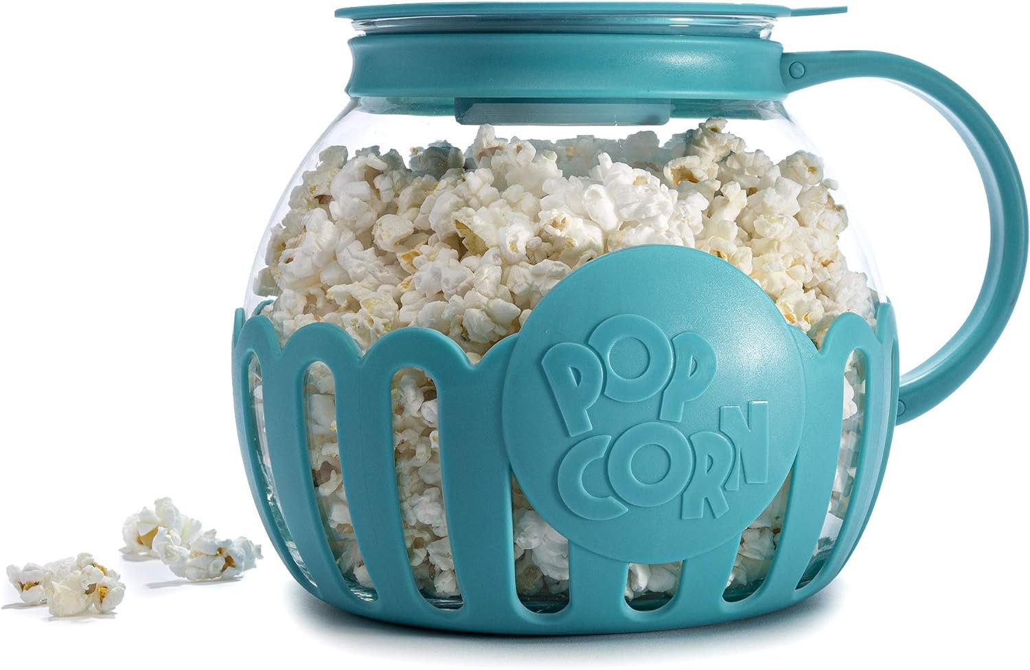 Ecolution Patented Micro-Pop Microwave Popcorn Popper with Temperature Safe Glass, 3-in-1 Lid Measures Kernels and Melts Butter, Made Without BPA, Dishwasher Safe, 3-Quart, Aqua Ecolution Patented Micro-Pop Microwave Popcorn Popper with Temperature Safe Glass, 3-in-1 Lid Measures Kernels and Melts Butter, Made Without BPA, Dishwasher Safe, 3-Quart, Aqua