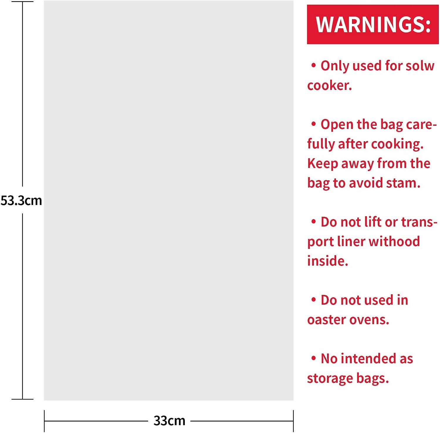 ECOOPTS Slow Cooker Liners (40 Liners), 13 × 21 Pot Liners Fit 3-8 Quarts, Disposable Cooking Bags Suitable for Oval  Round Pot, BPA Free (13 × 21)