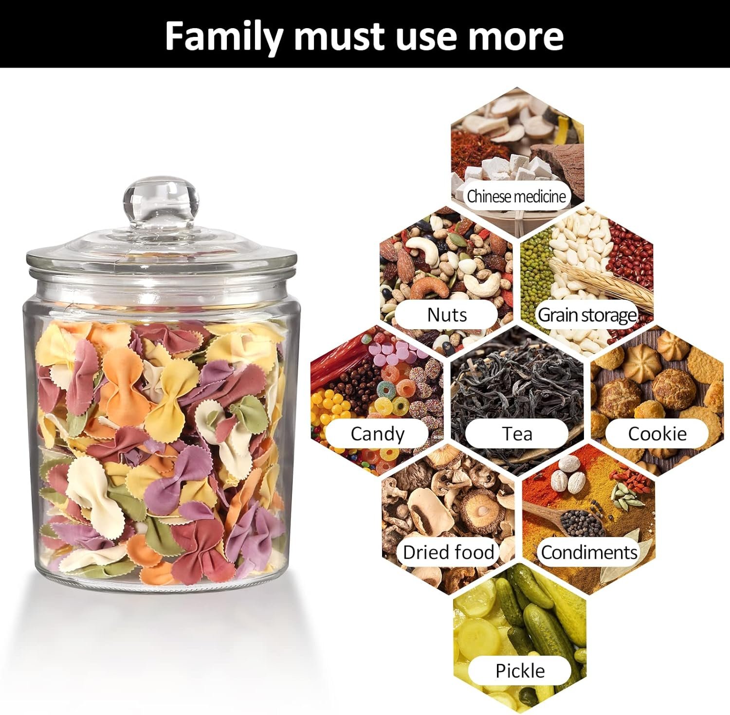 EkkoVla 60 FL OZ Large Glass Storage Jar, Set of 2 Glass Food Storage Containers with Wooden Lids, Kitchen Cereal Canisters Decorative Glass Jars with Airtight Lids for Candy Snack Nuts Coffee Tea EkkoVla 60 FL OZ Large Glass Storage Jar, Set of 2 Glass Food Storage Containers with Wooden Lids, Kitchen Cereal Canisters Decorative Glass Jars with Airtight Lids for Candy Snack Nuts Coffee Tea