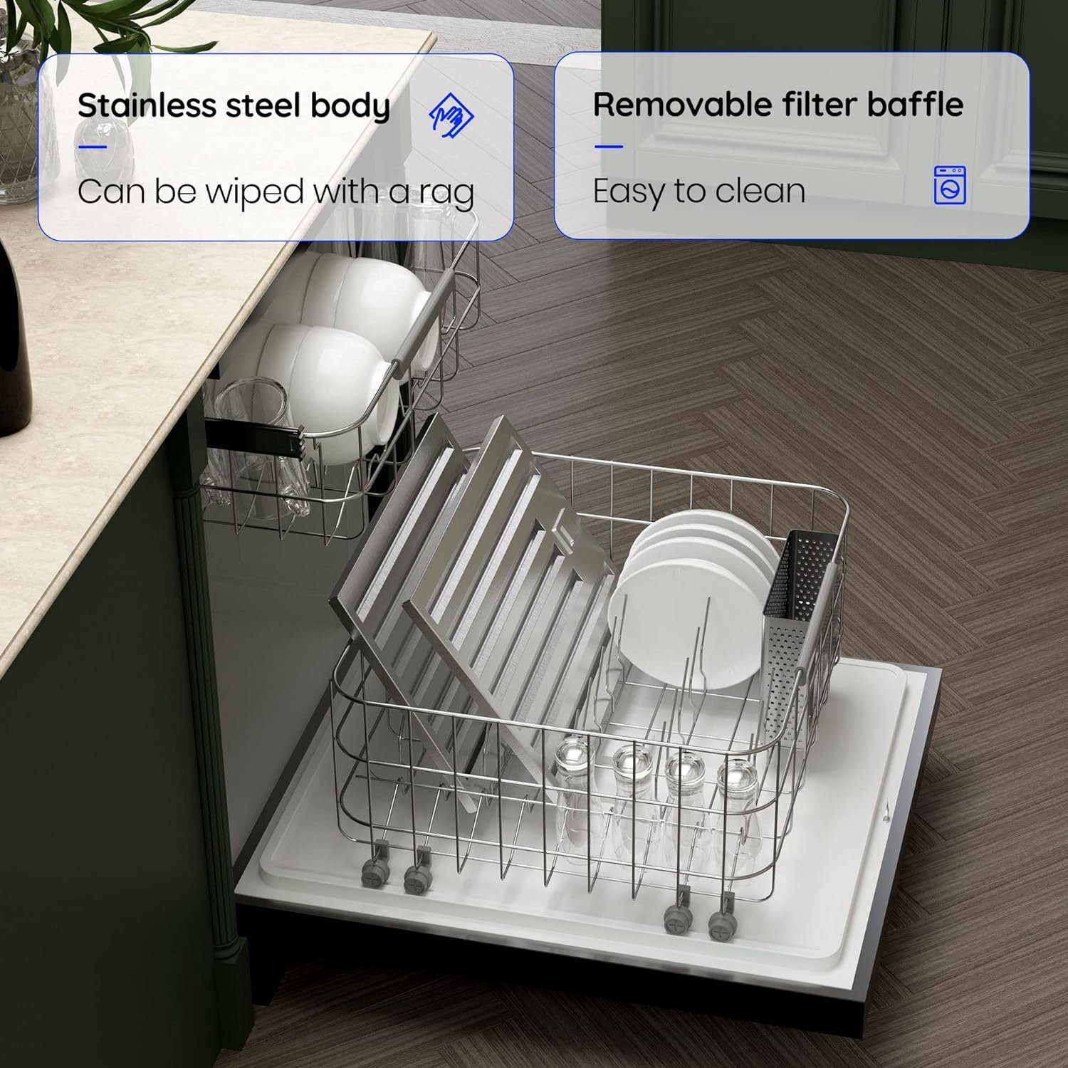 EKON KITCHEN NAP03-30 inch Wall Mounted Stainless Steel  Curved Glass Kitchen Range Hood 900 CFM / 4 Speeds Touch Control With Remote  LCD Display / 2 Pcs 3W Led Lamp / 2 Pcs Baffle Filters