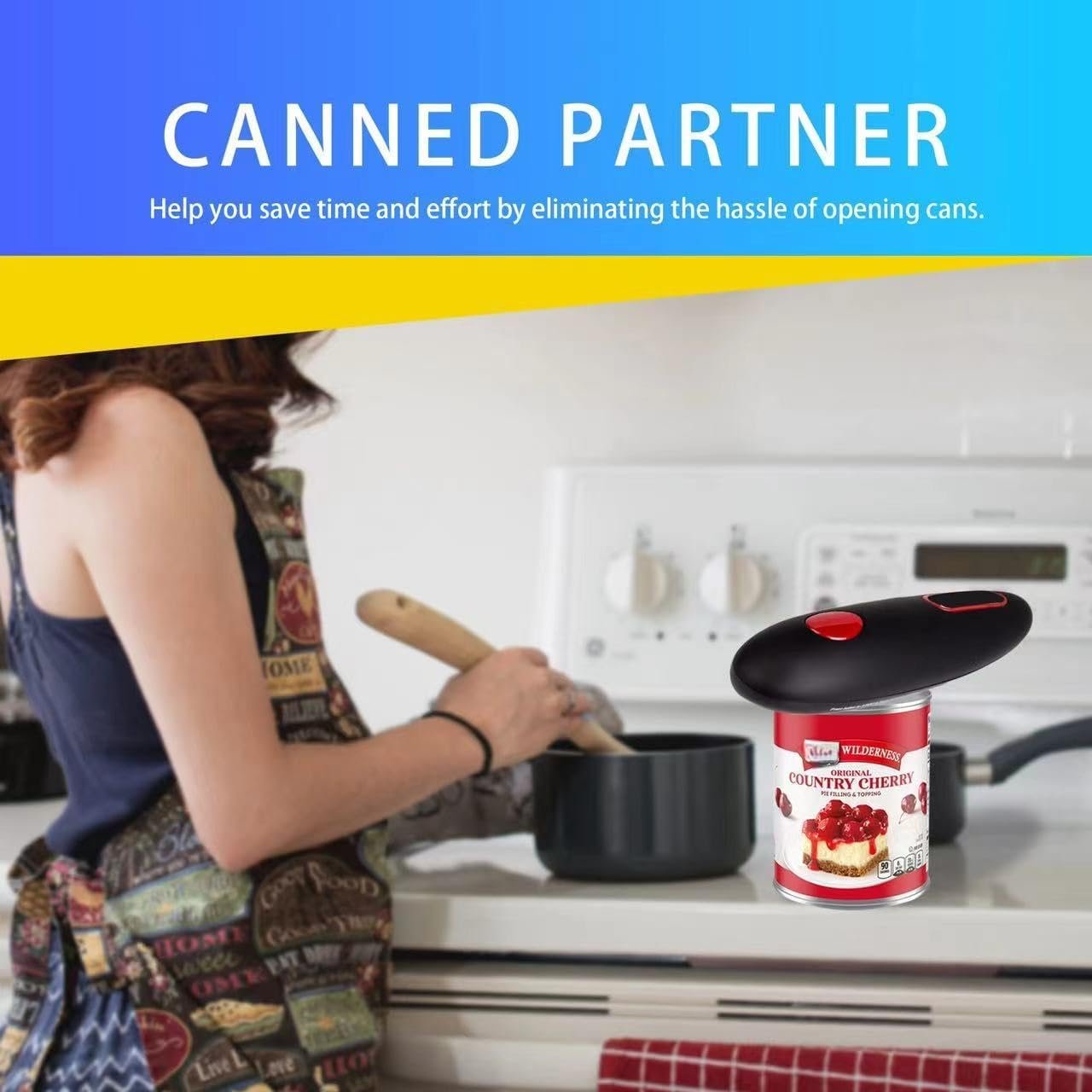 Electric Can Opener, No Sharp Edge Can Opene, One-Touch Electric Can Opener with Auto Shut,Best Kitchen Gadgets Electric Can Openers For Seniors With Arthritis-P1
