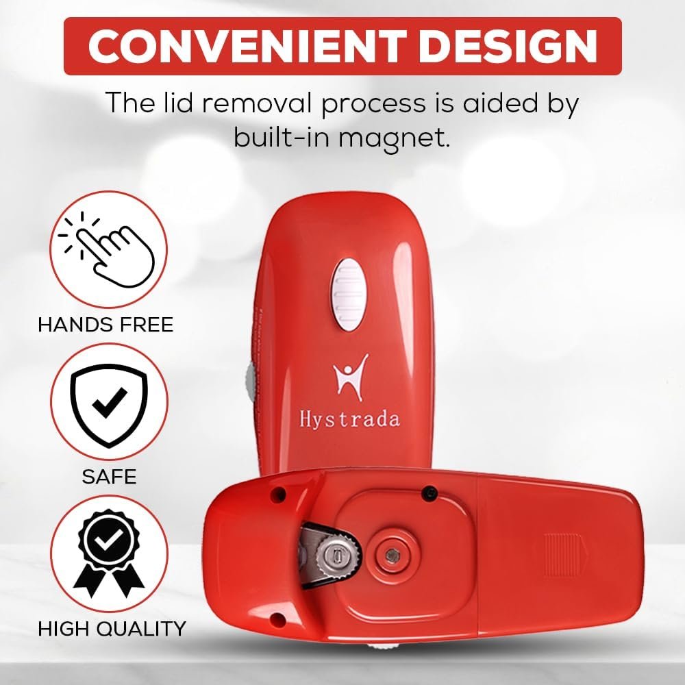 Electric Can Opener - No Sharp Edge Handheld Can Opener - Battery Operated Can Opener - Easy One-Touch Operation Can Opener - Automatic Can Opener Works on All Types of Cans (Sky Blue)