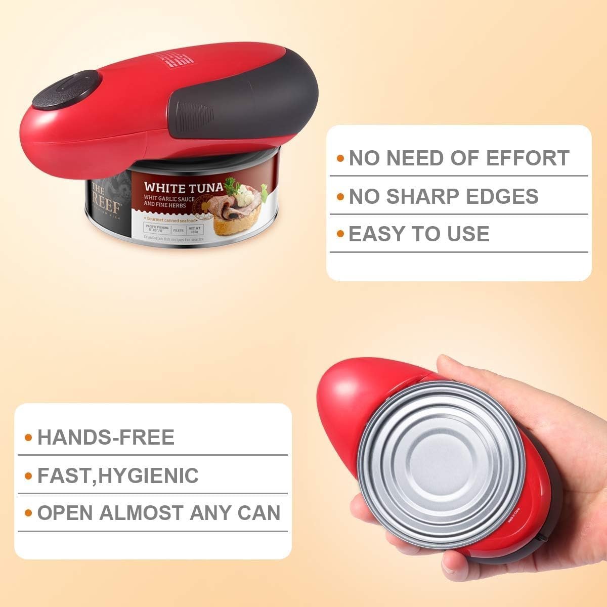 Electric Can Opener, One-Touch Can Openers for Kitchen, Auto Shut Off Smooth Edge Automatic Can Opener Fits Most Cans, Hands Free Battery Food-Safe Can Opener for Seniors Electric Can Opener, One-Touch Can Openers for Kitchen, Auto Shut Off Smooth Edge Automatic Can Opener Fits Most Cans, Hands Free Battery Food-Safe Can Opener for Seniors