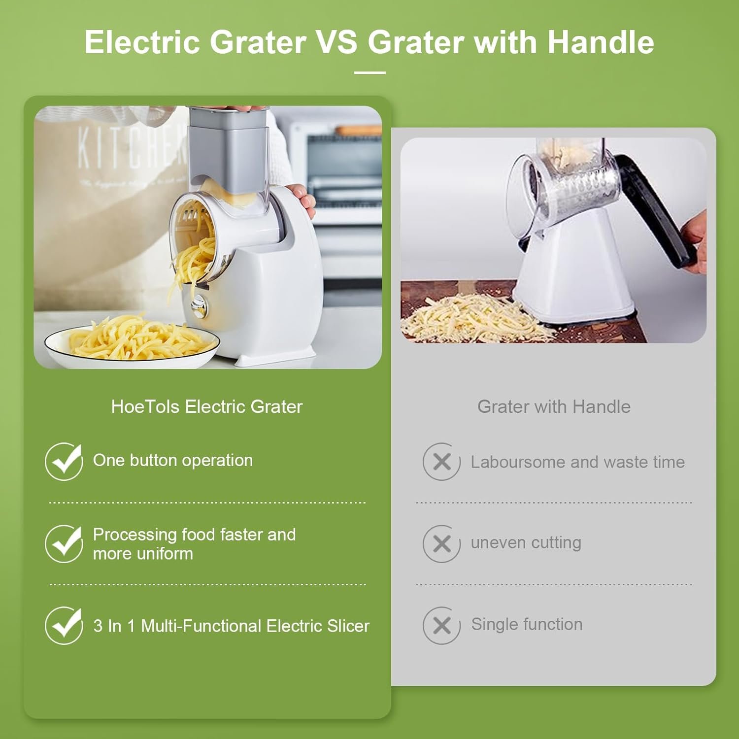 Electric Cheese Grater, Detachable Electric Salad Maker for Home Kitchen Use, Electric Cheese Grater for Block Cheese for Vegetables, Cheeses and Nuts Electric Cheese Grater, Detachable Electric Salad Maker for Home Kitchen Use, Electric Cheese Grater for Block Cheese for Vegetables, Cheeses and Nuts