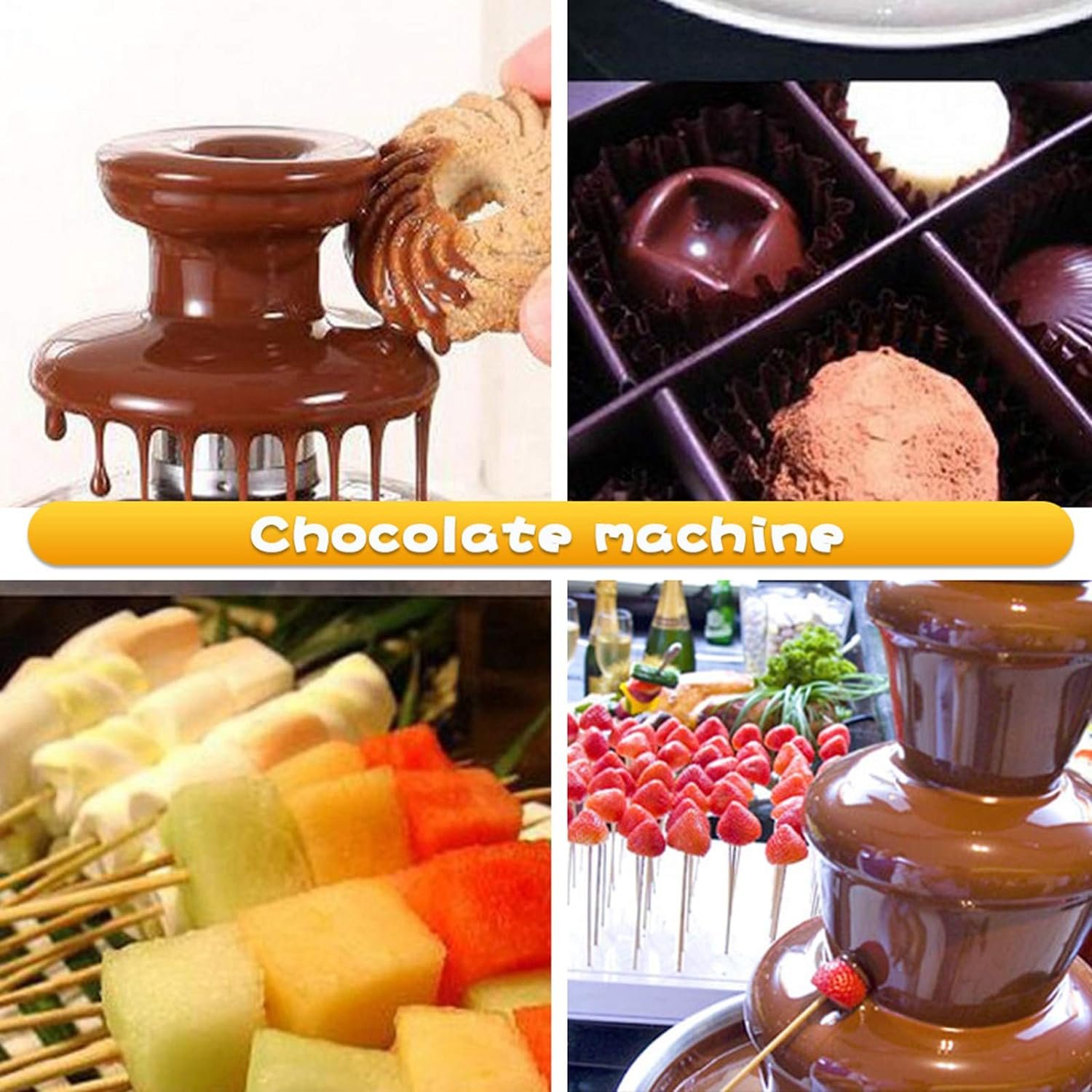 Electric Chocolate Fountain Waterfull Chocolate Melting Machine Chocolate Mixer Blender Stainless Steel Chocolate Fondue Creative Design Chocolate With Heating Fondue Machine DIY Waterfall For Party (110V, Three Layers) Electric Chocolate Fountain Waterfull Chocolate Melting Machine Chocolate Mixer Blender Stainless Steel Chocolate Fondue Creative Design Chocolate With Heating Fondue Machine DIY Waterfall For Party (110V, Three Layers)