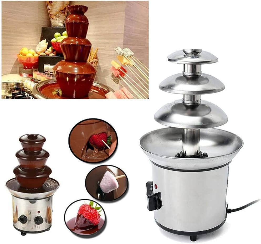Electric Chocolate Fountain Waterfull Chocolate Melting Machine Chocolate Mixer Blender Stainless Steel Chocolate Fondue Creative Design Chocolate With Heating Fondue Machine DIY Waterfall For Party (110V, Three Layers) Electric Chocolate Fountain Waterfull Chocolate Melting Machine Chocolate Mixer Blender Stainless Steel Chocolate Fondue Creative Design Chocolate With Heating Fondue Machine DIY Waterfall For Party (110V, Three Layers)