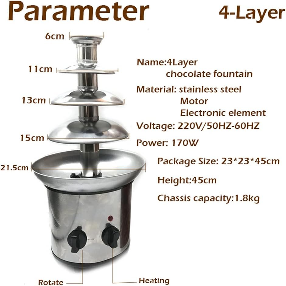 Electric Chocolate Fountain Waterfull Chocolate Melting Machine Chocolate Mixer Blender Stainless Steel Chocolate Fondue Creative Design Chocolate With Heating Fondue Machine DIY Waterfall For Party (110V, Three Layers) Electric Chocolate Fountain Waterfull Chocolate Melting Machine Chocolate Mixer Blender Stainless Steel Chocolate Fondue Creative Design Chocolate With Heating Fondue Machine DIY Waterfall For Party (110V, Three Layers)
