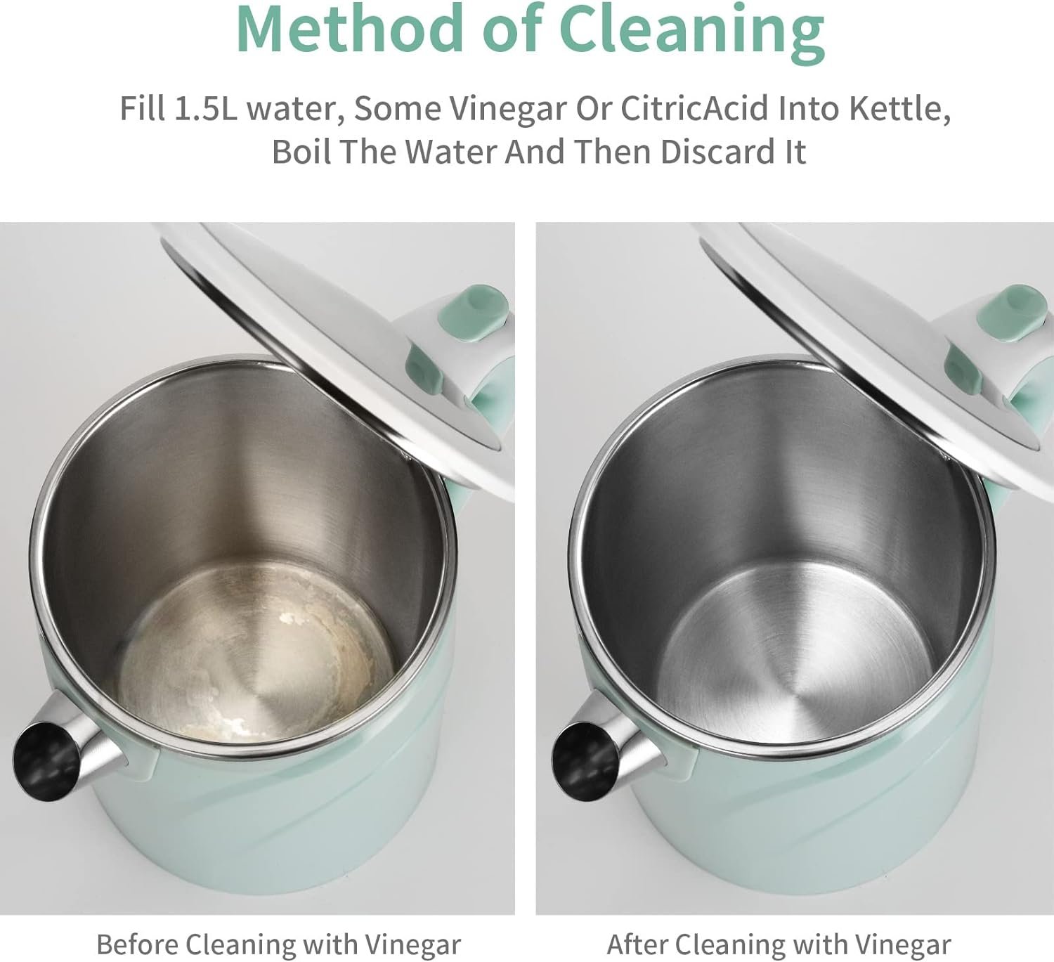 Electric Kettle, 1.7 L Double Wall Food Grade Stainless Steel Interior Water Boiler, Coffee Pot Tea Kettle, Auto Shut-Off and Boil-Dry Protection, 1200W, 2 Year Warranty(Black) Electric Kettle, 1.7 L Double Wall Food Grade Stainless Steel Interior Water Boiler, Coffee Pot Tea Kettle, Auto Shut-Off and Boil-Dry Protection, 1200W, 2 Year Warranty(Black)