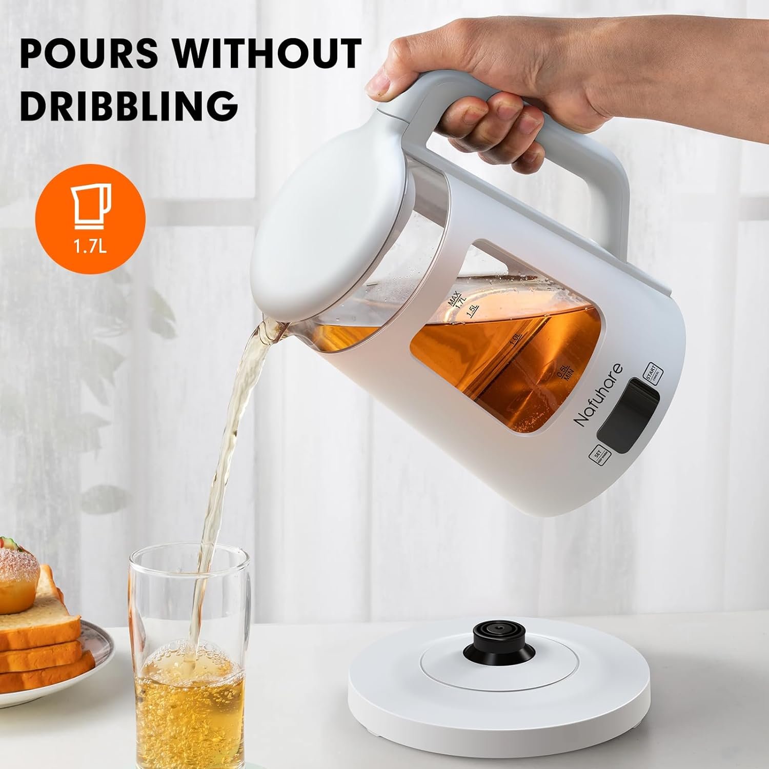 Electric Kettle, Nafuhare Glass Kettle Temperature Control with 5 Colors LED Lights Variable, Digital Screen Display, Keep Warm, Fast Boiling Electric Kettle, Stainless Steel Bottom, 1.7L Electric Kettle, Nafuhare Glass Kettle Temperature Control with 5 Colors LED Lights Variable, Digital Screen Display, Keep Warm, Fast Boiling Electric Kettle, Stainless Steel Bottom, 1.7L