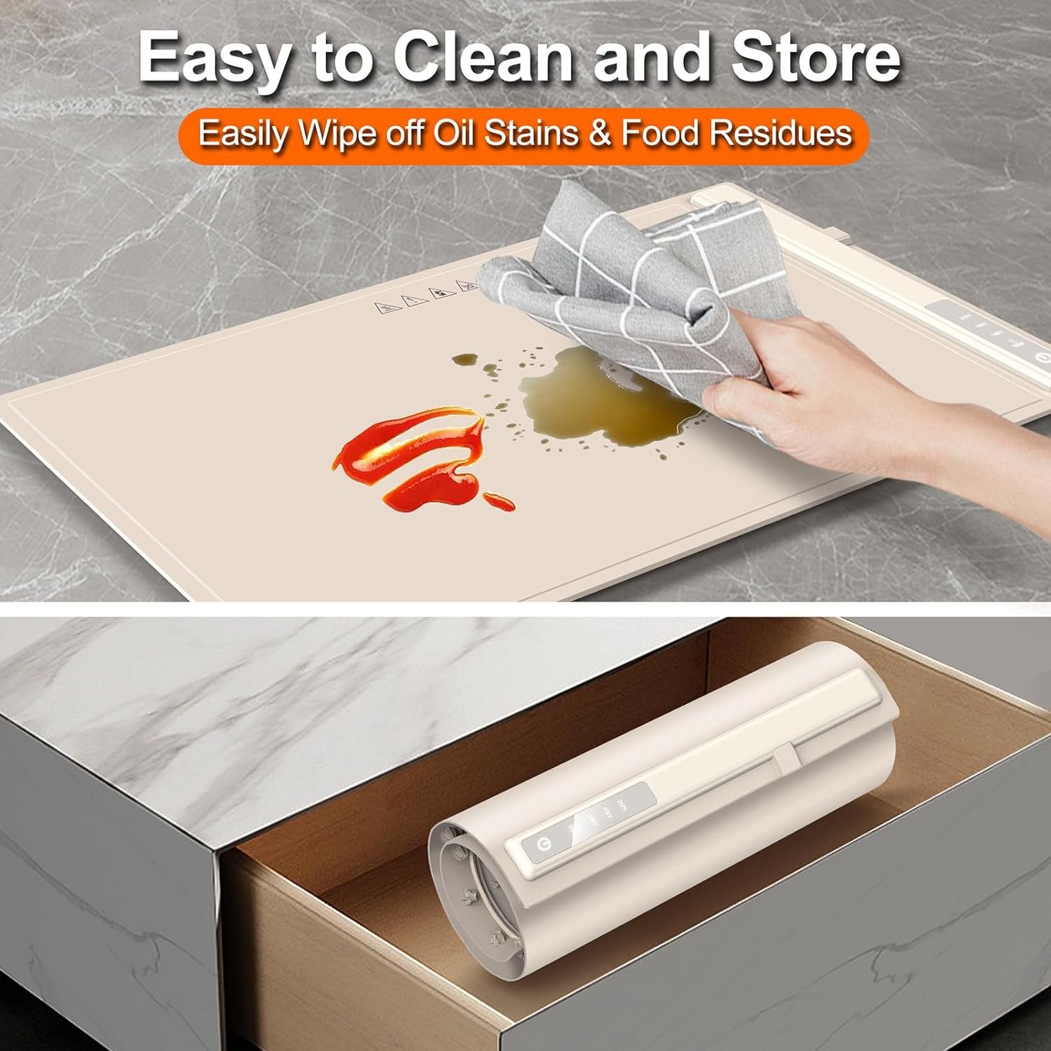 Electric Warming Tray with Adjustable Temperature, 2024 New Portable Electric Warming Tray Silicone, Foldable Food Warmer Fast Heating for Home Buffets Restaurants (Cream) Electric Warming Tray with Adjustable Temperature, 2024 New Portable Electric Warming Tray Silicone, Foldable Food Warmer Fast Heating for Home Buffets Restaurants (Cream)