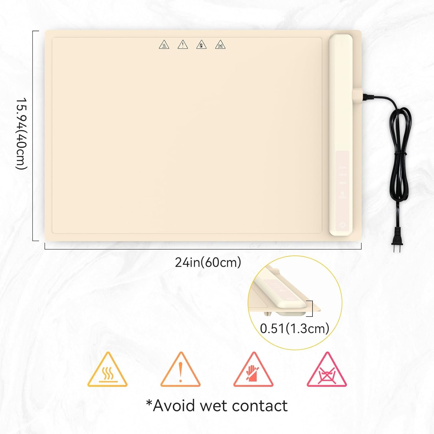 Electric Warming Tray with Adjustable Temperature, Flexible Food Warmer Fast Heating, Portable Electric Warming Hot Plates Trays to Keep Food Warm for Parties Buffets, Restaurants, Dinners(24x16in)
