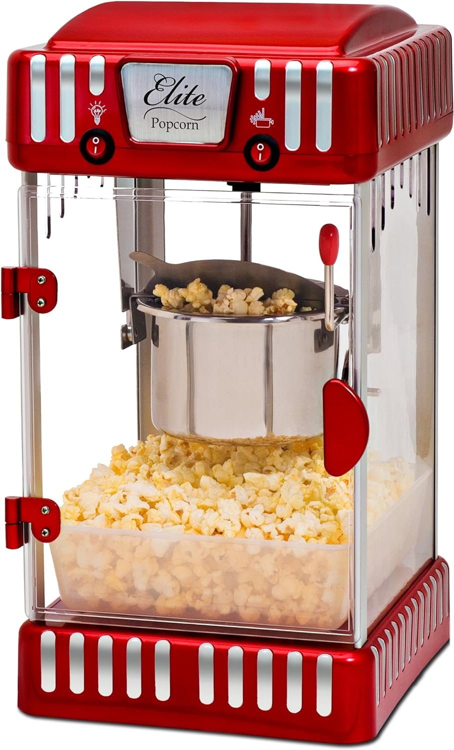 Elite Gourmet EPM-250# Electric Tabletop Popcorn Kettle Maker, Retro Carnival, Warming Light (2.5Oz, Red) Elite Gourmet EPM-250# Electric Tabletop Popcorn Kettle Maker, Retro Carnival, Warming Light (2.5Oz, Red)