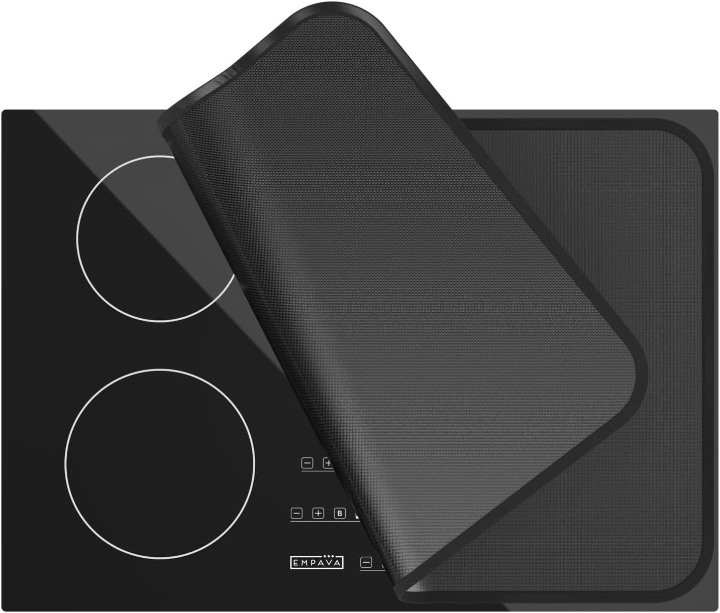 Empava 20X30 Inch Induction Cooktop Covers, Electric Stove Cover Mat, Glass Top Stove Cover - Ceramic Glass Cooktop Protector, Black Without Logo