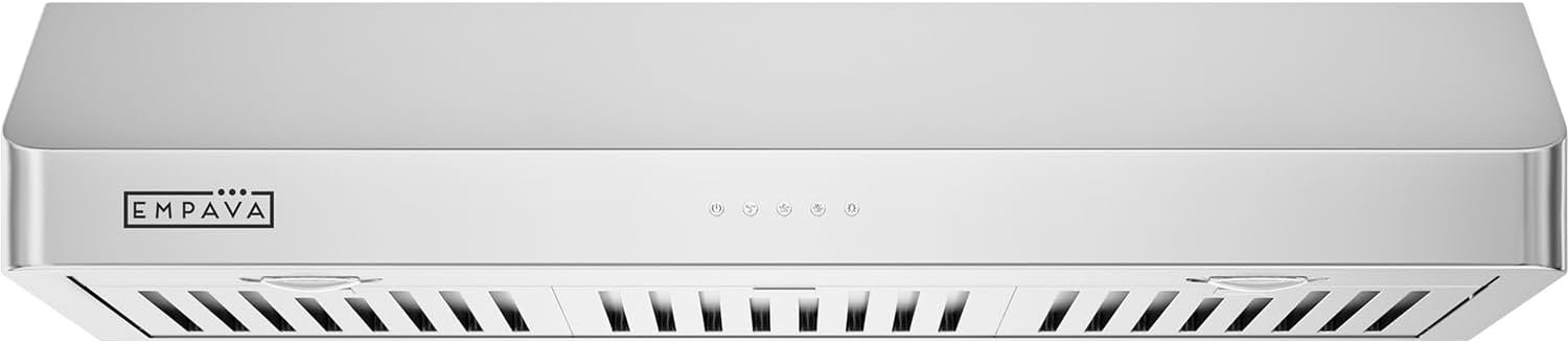 Empava Ducted Range Hood Under Cabinet 36 Inch, Kitchen Stove Vent with Dual Sealed Aluminum Motor 3-Speed, 500 CFM, Push Button Control, Permanent Filters, Stainless Steel, EMPV-RH12