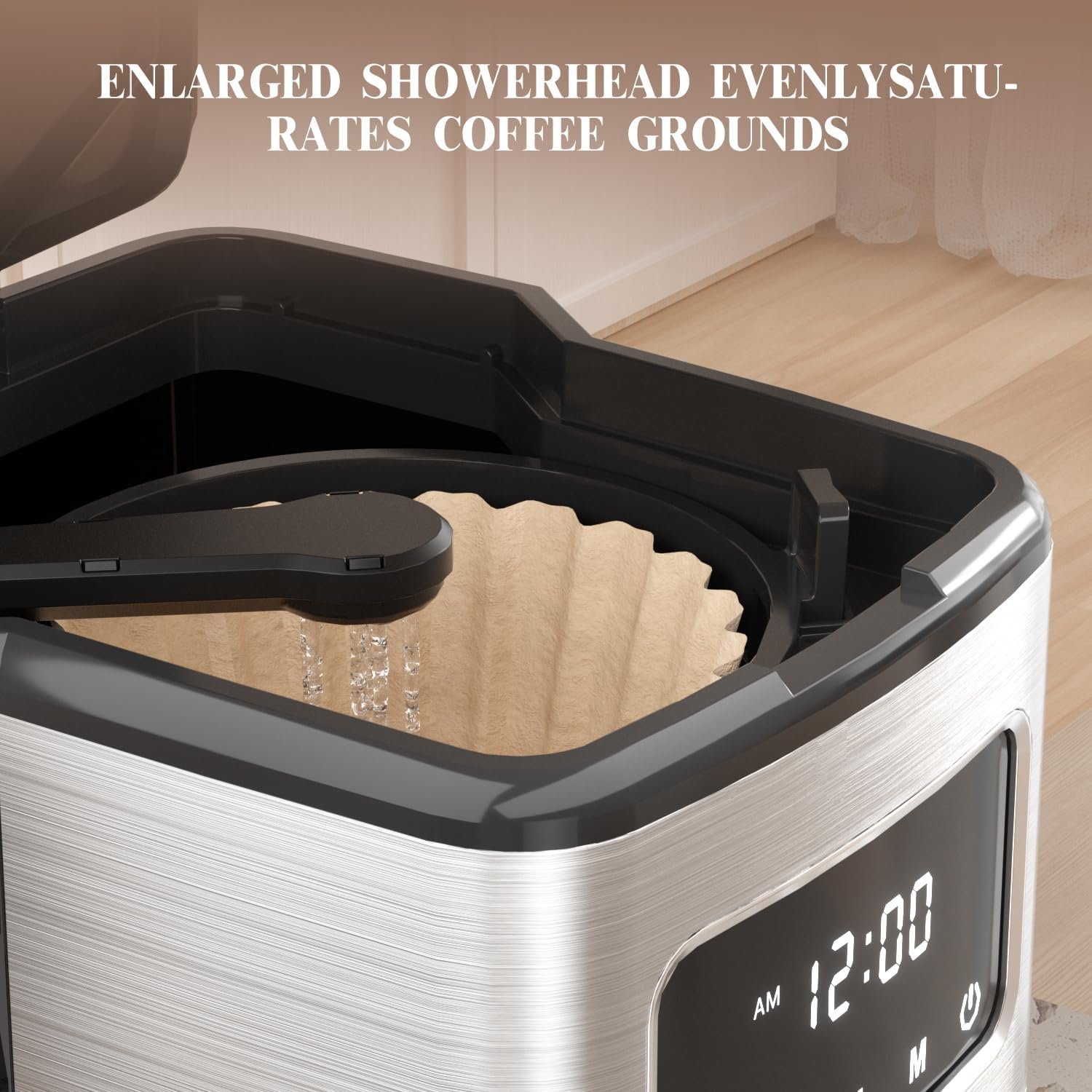 Empstorm 12 Cup Programmable Drip Coffee Maker - 1000W Fast Brew Coffee Machine with Glass Carafe, Auto Shut Off 4-Hour Keep Warm, Anti-Drip System, Strong Brew, Black with Stainless Steel Accents Empstorm 12 Cup Programmable Drip Coffee Maker - 1000W Fast Brew Coffee Machine with Glass Carafe, Auto Shut Off 4-Hour Keep Warm, Anti-Drip System, Strong Brew, Black with Stainless Steel Accents