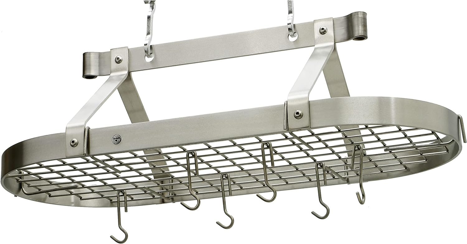 Enclume Premier 3-Foot Oval Ceiling Pot Rack, Stainless Steel Enclume Premier 3-Foot Oval Ceiling Pot Rack, Stainless Steel