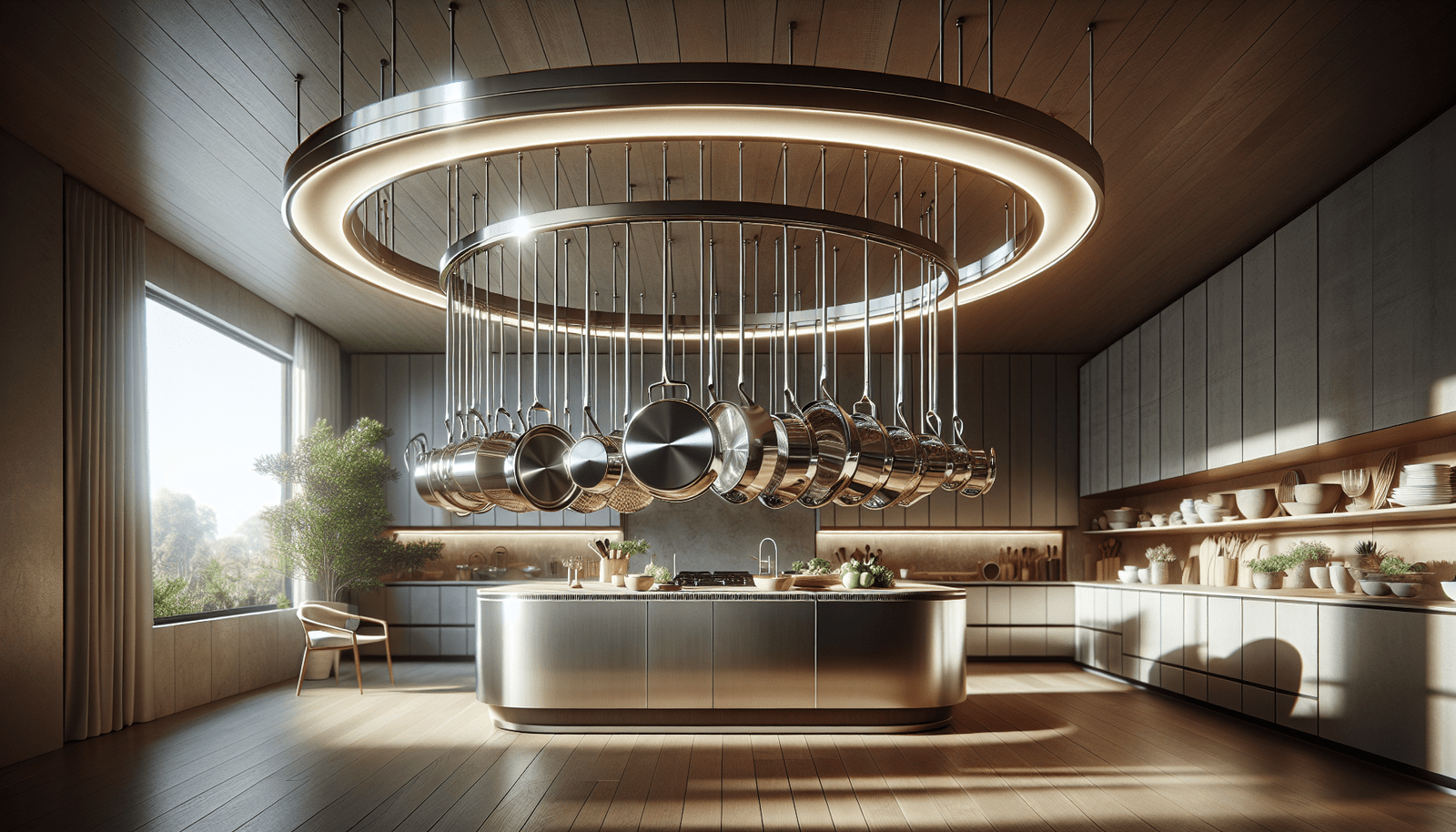 Enclume Premier 3-Foot Oval Ceiling Pot Rack, Stainless Steel Enclume Premier 3-Foot Oval Ceiling Pot Rack, Stainless Steel