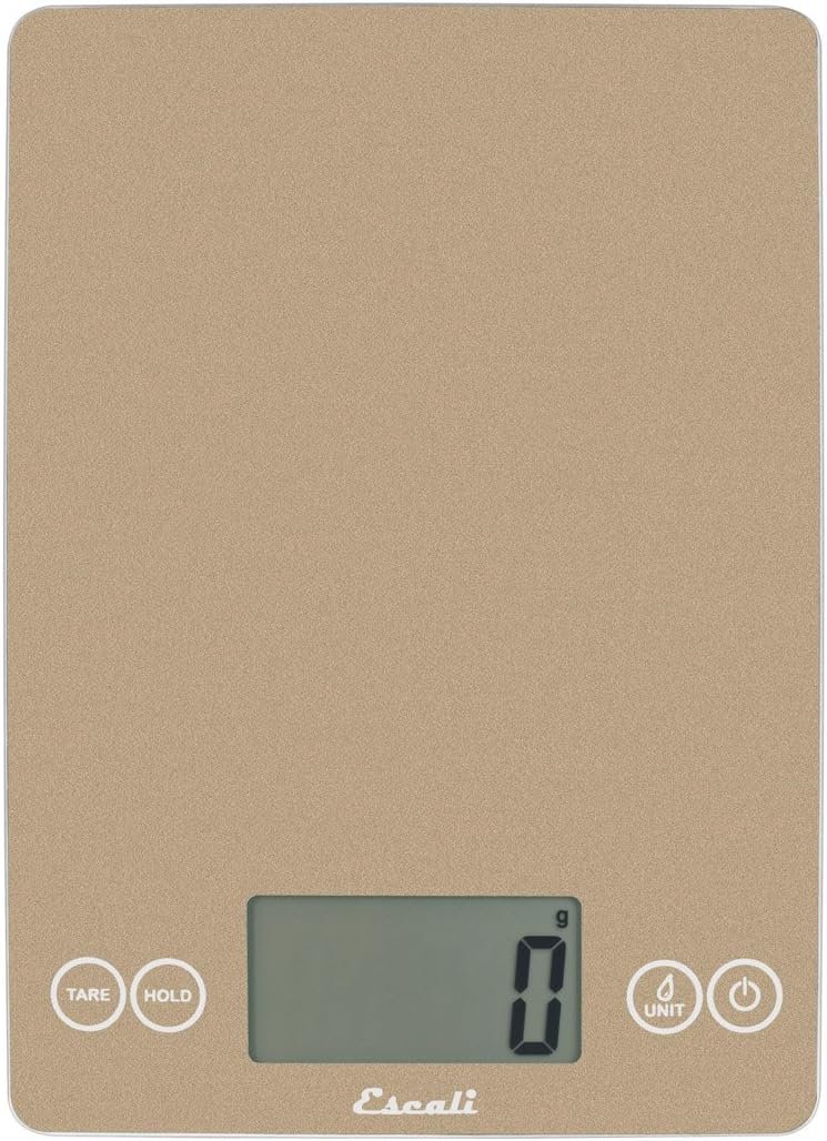 Escali Arti Glass Food Scale Digital Countertop Kitchen, Baking and Cooking Scale with Nutrition and Calorie Counter, 15-Pound Capacity, 9 x 6.5 x .75, Gray Storm