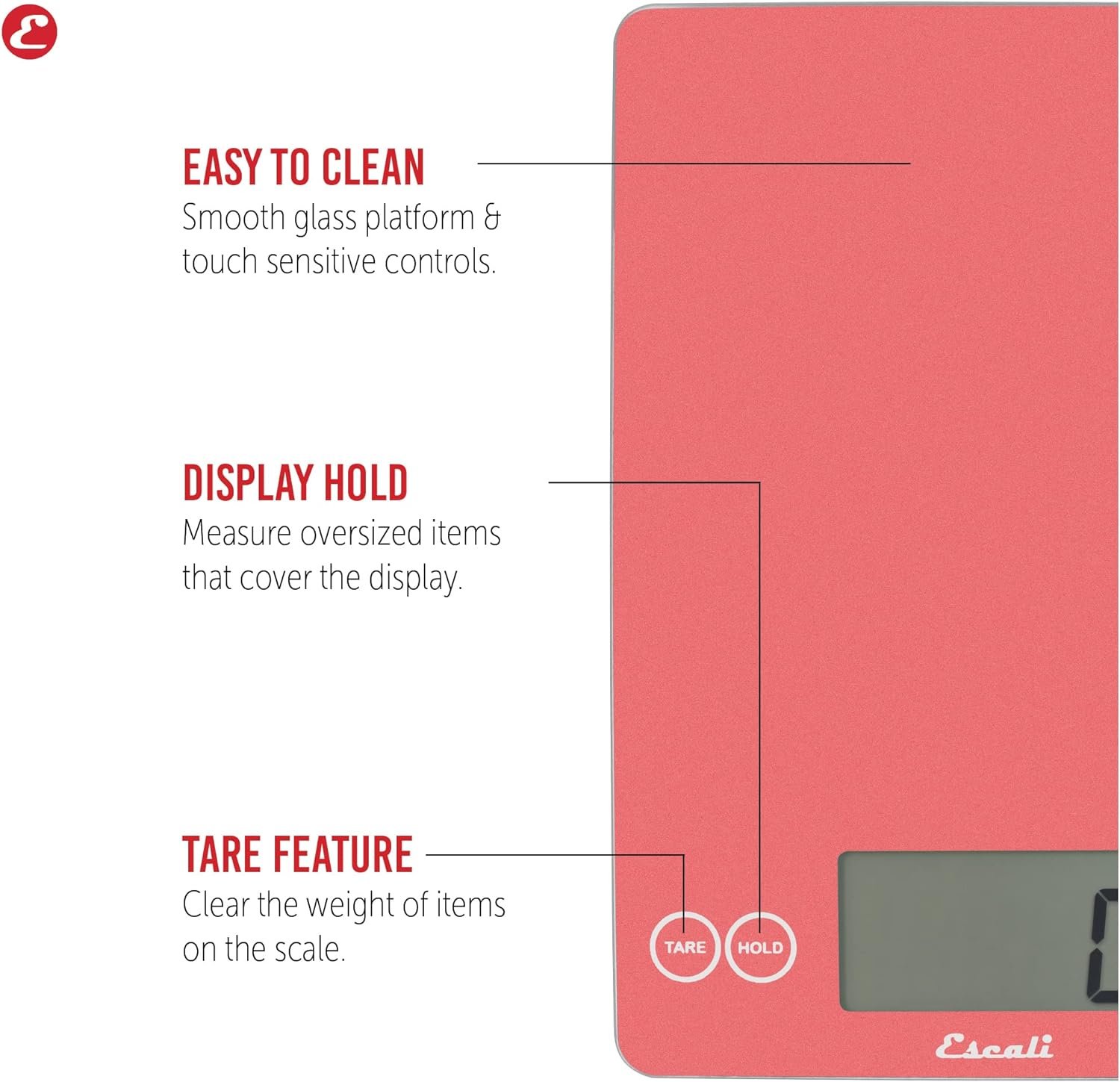 Escali Arti Glass Food Scale Digital Countertop Kitchen, Baking and Cooking Scale with Nutrition and Calorie Counter, 15-Pound Capacity, 9 x 6.5 x .75, Gray Storm