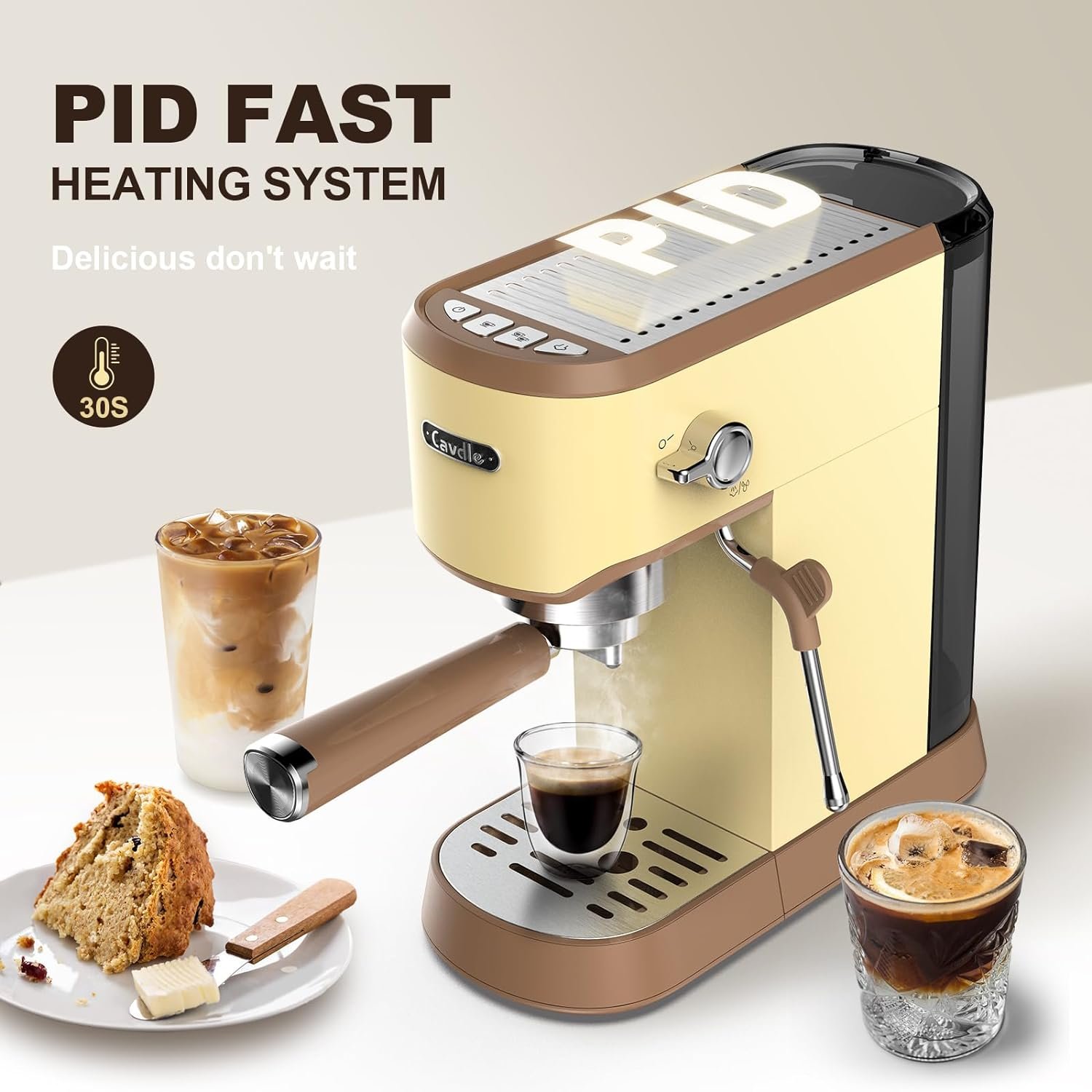 Espresso Machine 20 Bar, Professional Espresso Maker with Milk Frother Steam Wand, Compact Coffee Machine with 35oz Removable Water Tank for Cappuccino, Latte (Stainless Steel, Mocha Cream) Espresso Machine 20 Bar, Professional Espresso Maker with Milk Frother Steam Wand, Compact Coffee Machine with 35oz Removable Water Tank for Cappuccino, Latte (Stainless Steel, Mocha Cream)