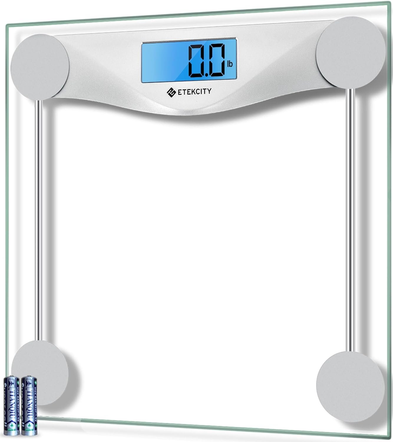 Etekcity Bathroom Scale for Body Weight, Digital Weighing Machine for People, Accurate  Large LCD Backlight Display, 6mm Tempered Glass, 400 lbs