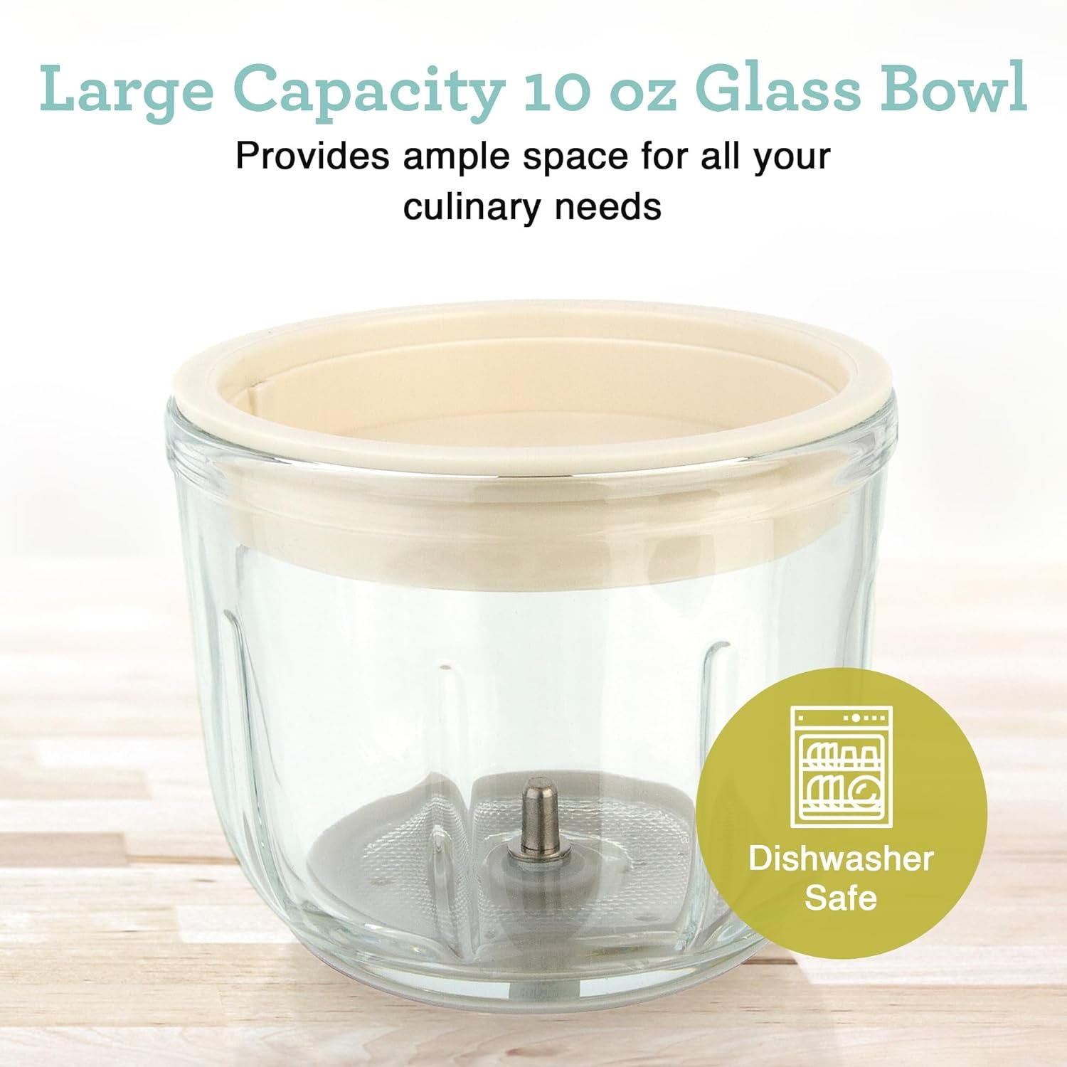 Euro Cuisine Mini Cordless/Rechargeable Chopper with USB Cord  Glass Bowl Electric Mini Garlic Chopper, Mini Food Processor 1 Cup, Mini Food Grinder, Mini Chopper Electric