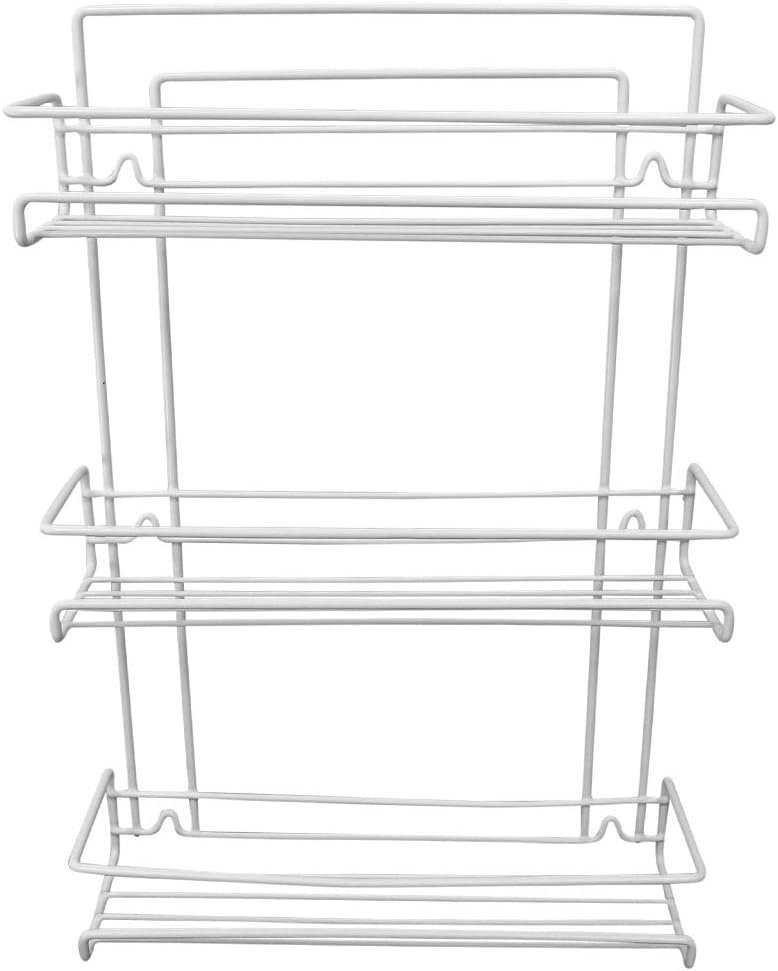 Evelots 3-Tier Spice Rack-Door/Wall Mounted-Sturdy Coated Metal-Up to 18 Bottles Evelots 3-Tier Spice Rack-Door/Wall Mounted-Sturdy Coated Metal-Up to 18 Bottles