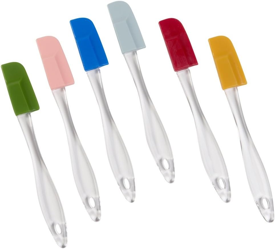 Evelots Set of 6 Mini Silicone Spatula Set for Kitchen Cooking  Baking, Silicone Cooking Utensils Set, Heat Resistant BPA Free - Up To 446 Degrees