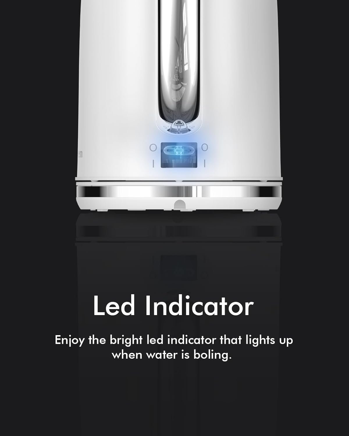 Fast-Boiling Electric Tea Kettle - 1.7L Stainless Steel, Cordless, LED Lit, Pastel Blue with Precise Temperature Control