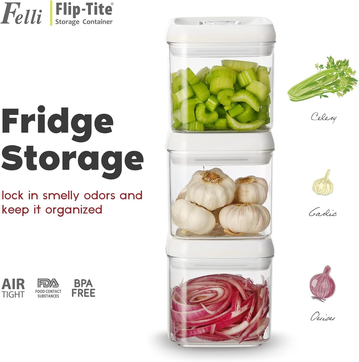 Felli Flip Tite Food Storage Container 4” RECTANGULAR Airtight Lock Lid Stackable, Plastic Clear Canister Fridge Organizer Kitchen Pantry Cupboard Organization Veggie Fruit Snack Tea bag (1.1qt) Felli Flip Tite Food Storage Container 4” RECTANGULAR Airtight Lock Lid Stackable, Plastic Clear Canister Fridge Organizer Kitchen Pantry Cupboard Organization Veggie Fruit Snack Tea bag (1.1qt)