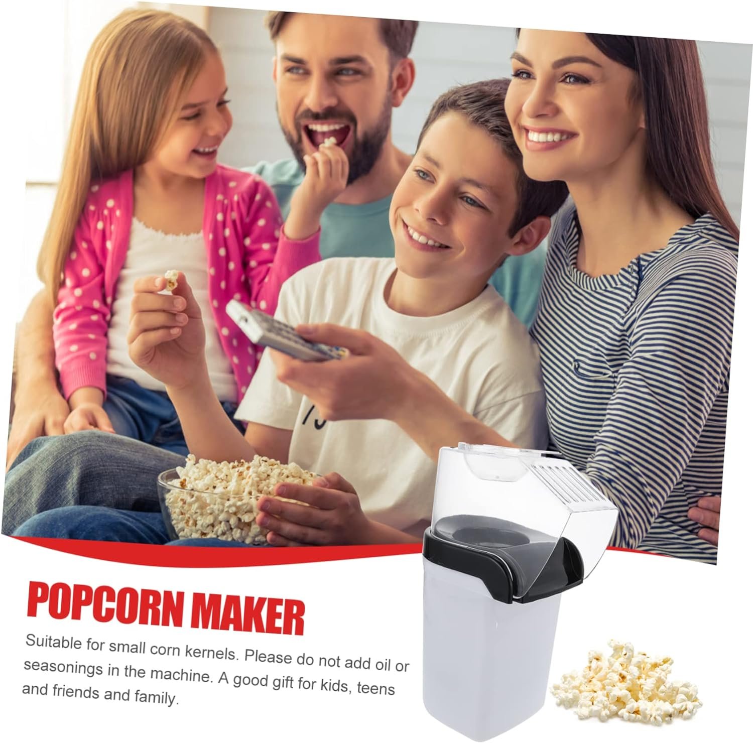 FELTECHELECTR 1 Set Automatic Popcorn Machine Hot Air Popcorn Snack Maker For Kids Popcorn Machine Movie Theater Style Nostalgia Popcorn Maker Small Home Appliances White Pet Child FELTECHELECTR 1 Set Automatic Popcorn Machine Hot Air Popcorn Snack Maker For Kids Popcorn Machine Movie Theater Style Nostalgia Popcorn Maker Small Home Appliances White Pet Child