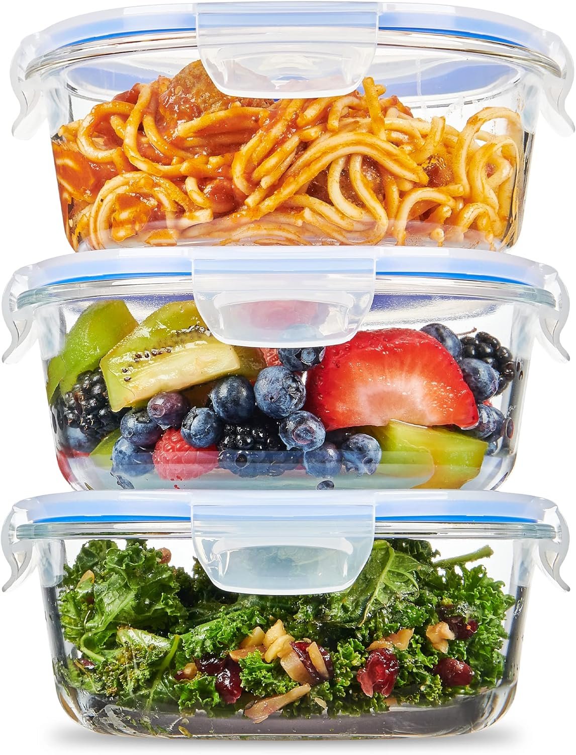 FineDine 6-Piece Superior Glass Food Storage Containers Set, 35oz Capacity - Newly Innovated Hinged Locking lids - 100% Leakproof Glass Meal-Prep Containers, Freezer-to-Oven-Safe (Grey) FineDine 6-Piece Superior Glass Food Storage Containers Set, 35oz Capacity - Newly Innovated Hinged Locking lids - 100% Leakproof Glass Meal-Prep Containers, Freezer-to-Oven-Safe (Grey)