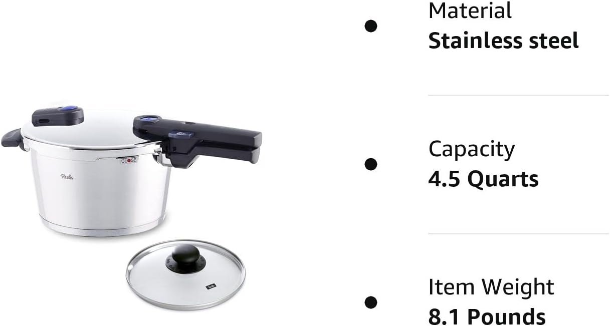 Fissler Stainless Steel Vitaquick Pressure Cooker with Glass Lid, For All Cooktops, 6.3 Quarts Fissler Stainless Steel Vitaquick Pressure Cooker with Glass Lid, For All Cooktops, 6.3 Quarts