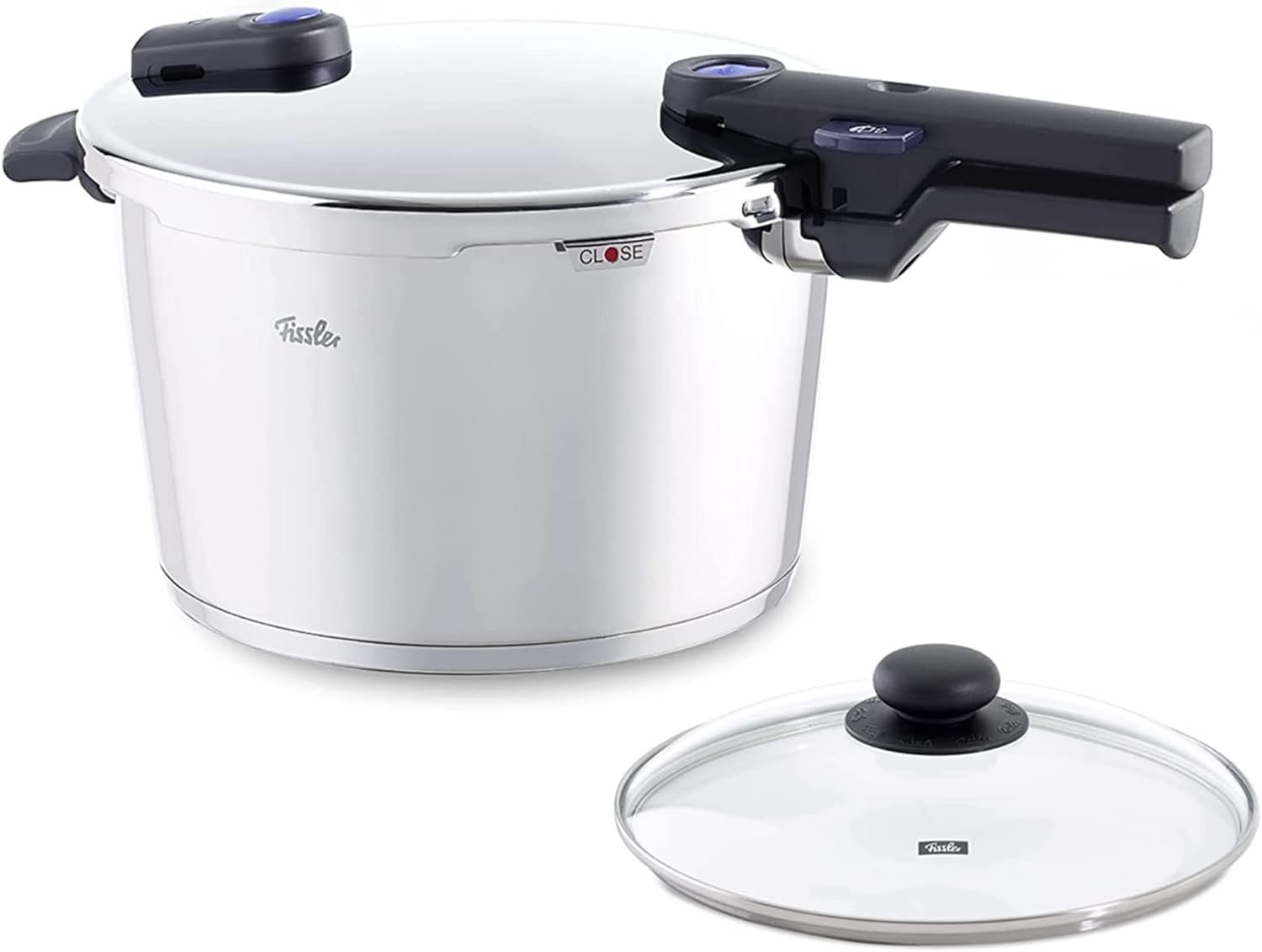 Fissler Stainless Steel Vitaquick Pressure Cooker with Glass Lid, For All Cooktops, 6.3 Quarts Fissler Stainless Steel Vitaquick Pressure Cooker with Glass Lid, For All Cooktops, 6.3 Quarts