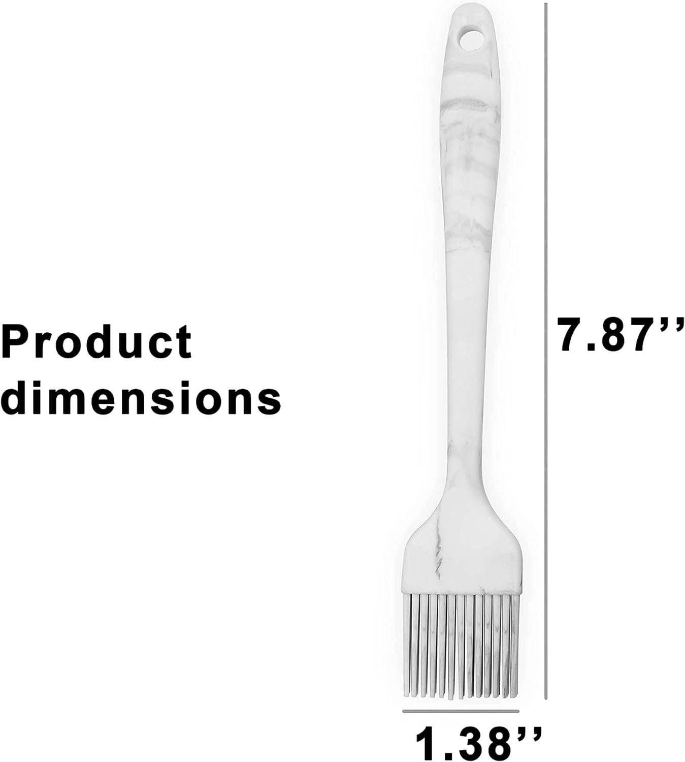 FIVETAS 1.97x9.84Heat Resistant Food Grade Silicone Pastry brush Basting Brush for Cooking,BBQ,Meat,Desserts.Kitchen Brush for Sauce Butter oil.Stainless Steel Core Handle.BPA Free. Marbling.