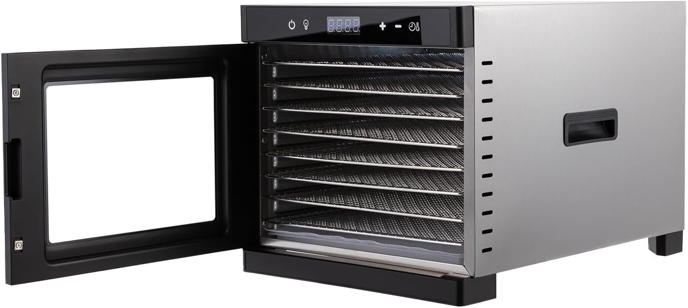 Food Dehydrator 20 Trays, 304 Stainless Steel Dehydrator Machine 1700W Electric Dryer Machine with 24H Adjustable Digital Timer and 84ºF-194ºF Temp Control for Fruit, Vegetables, Meat, Pet Treats Food Dehydrator 20 Trays, 304 Stainless Steel Dehydrator Machine 1700W Electric Dryer Machine with 24H Adjustable Digital Timer and 84ºF-194ºF Temp Control for Fruit, Vegetables, Meat, Pet Treats